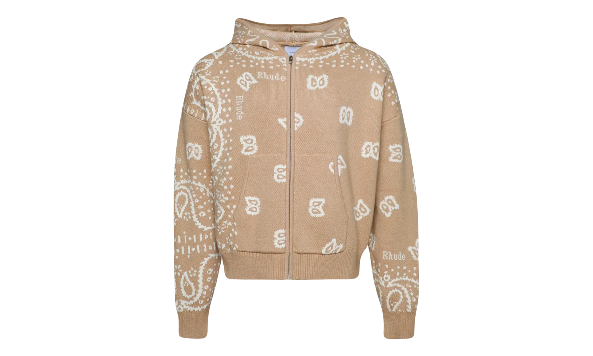 Bandana Knit Zip-Up Hoodie "Tan / Cream" RHPS24SW02973517 TCM