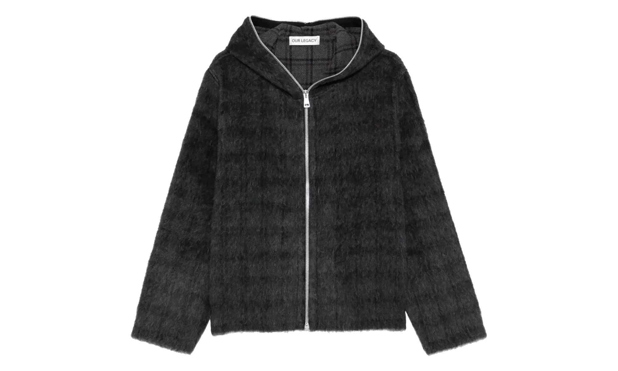 Full Zip Hoodie "Fuzzed Plum Check" M2266FF