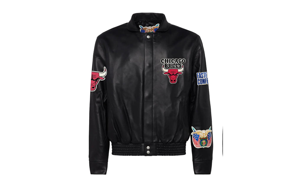 Chicago Bulls Full Leather Jacket Black AR "Black" NBA CHI BUL 105