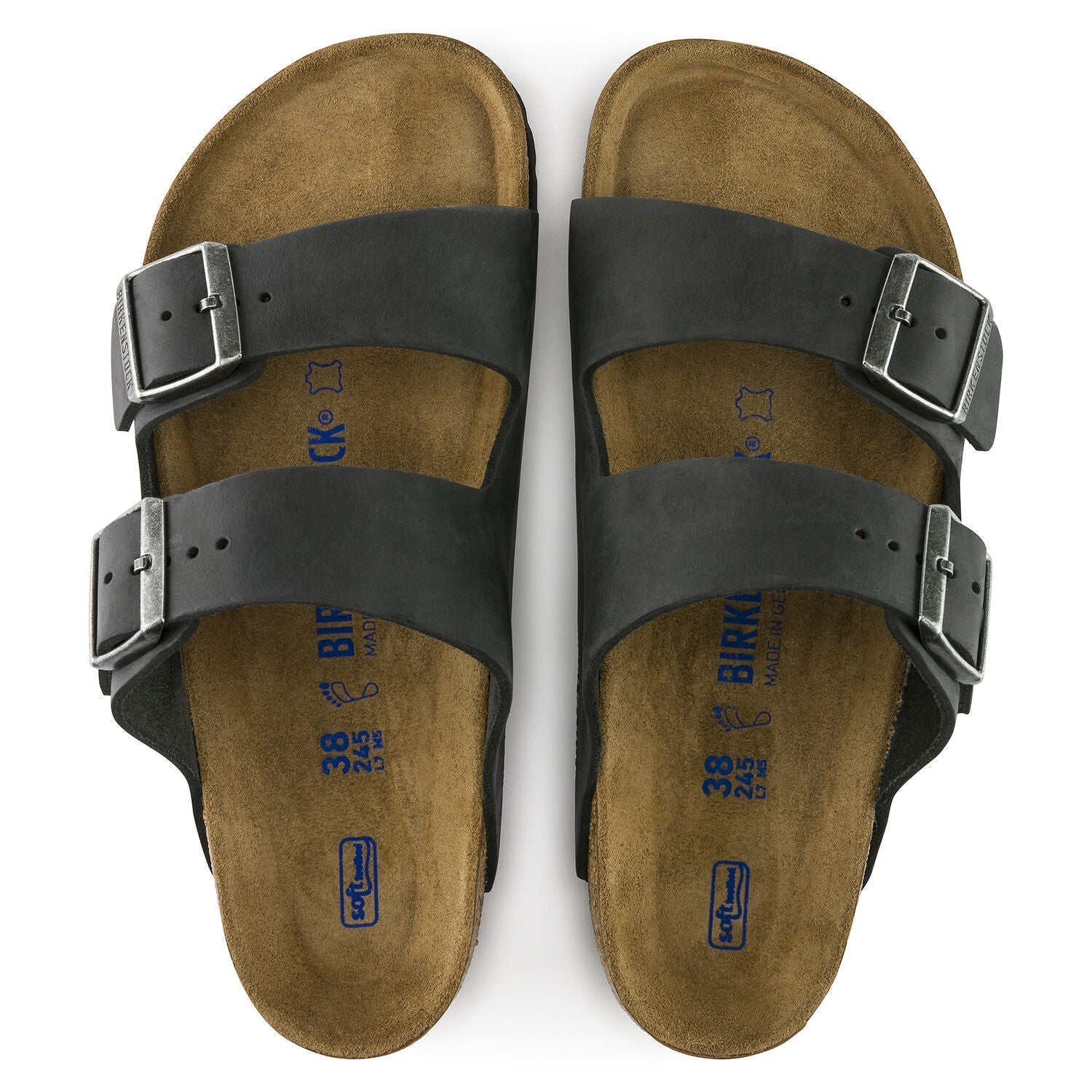 Arizona Soft Footbed Natural Leather Oiled in Black