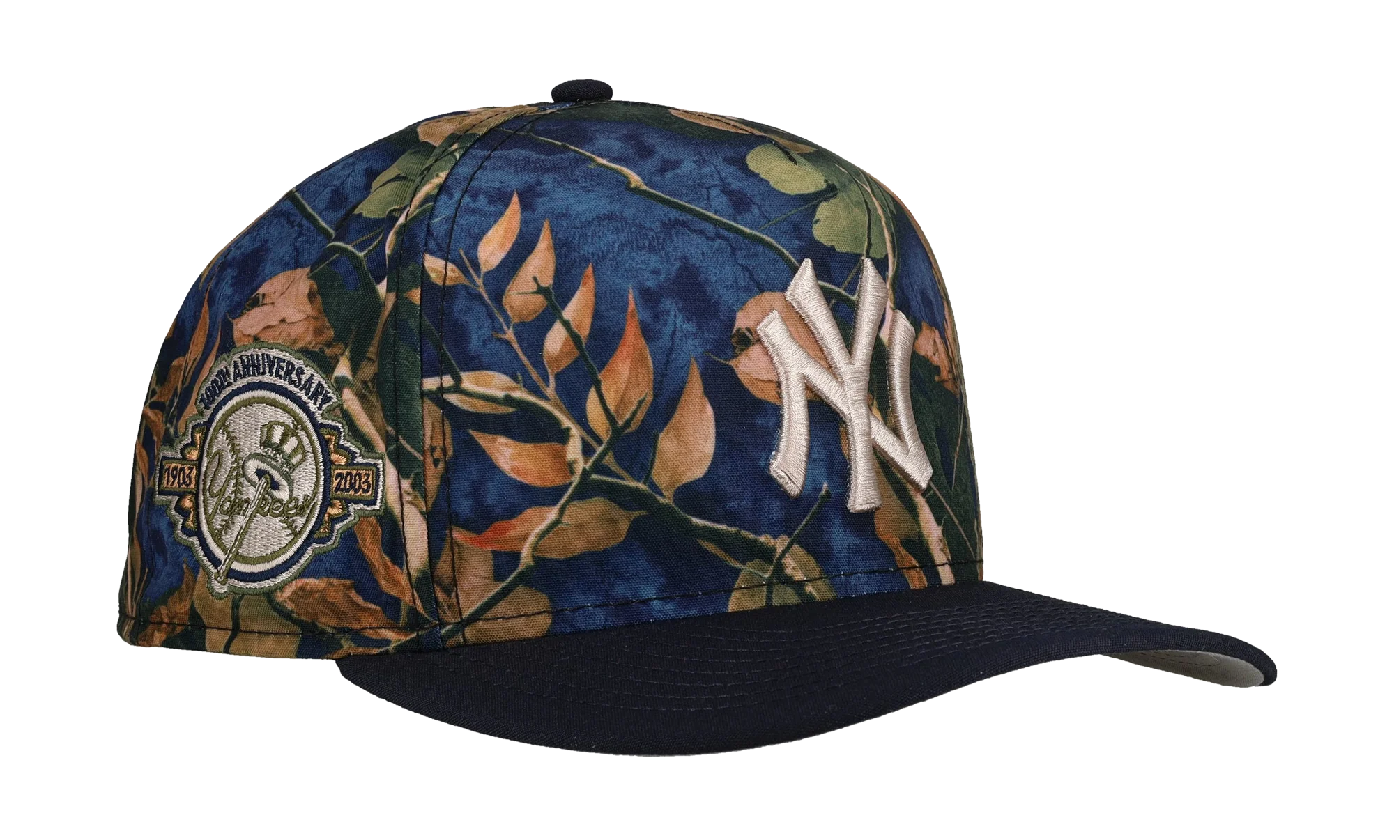 9FIFTY New York Yankees 100th Anniversary A Frame Snapback Hat "Leaves / Blue" NE289