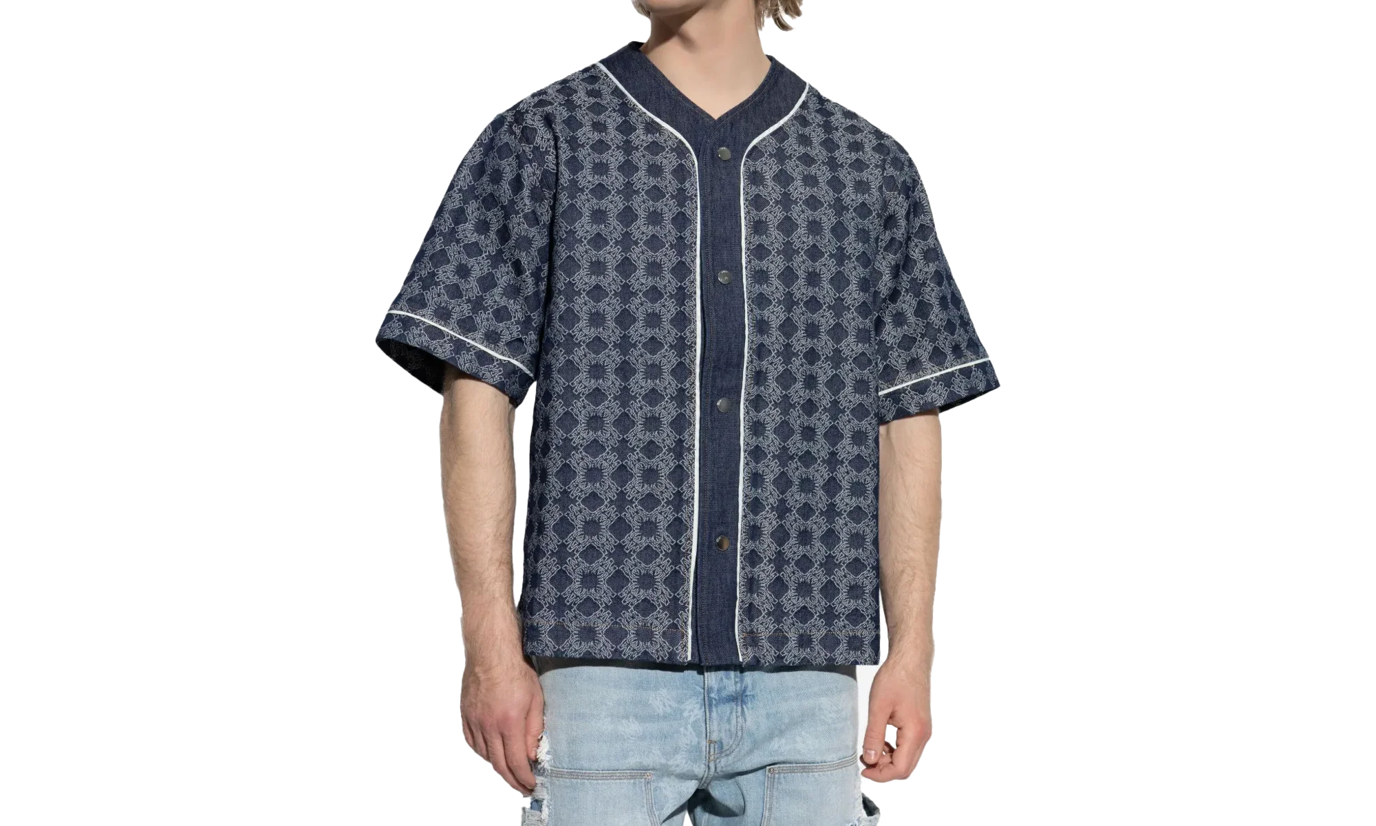 Ma Quad Denim Baseball Shirt "RAW INDIGO" AMDNIR1042