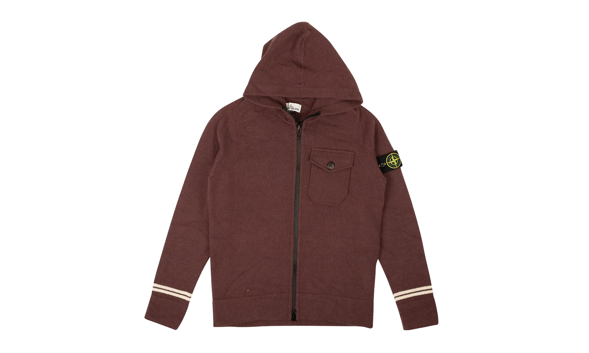 Knit Wool Blend Zip-Up Hoodie "Wine Purple" 95 STI 1017