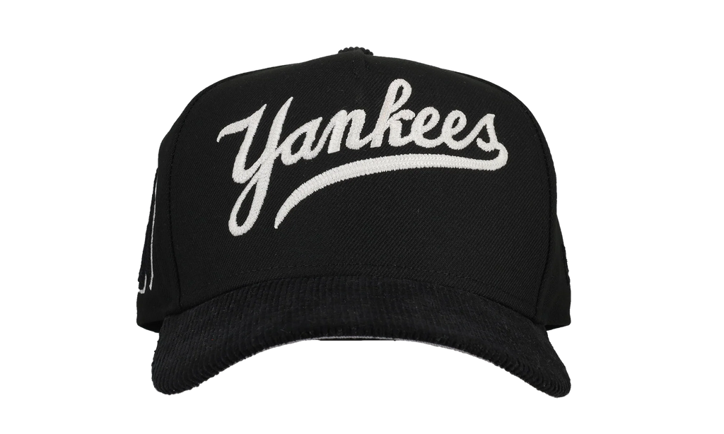 9FIFTY New York Yankees A Frame Snapback Hat "Chainstitch - Corduroy Black" 44531114442940