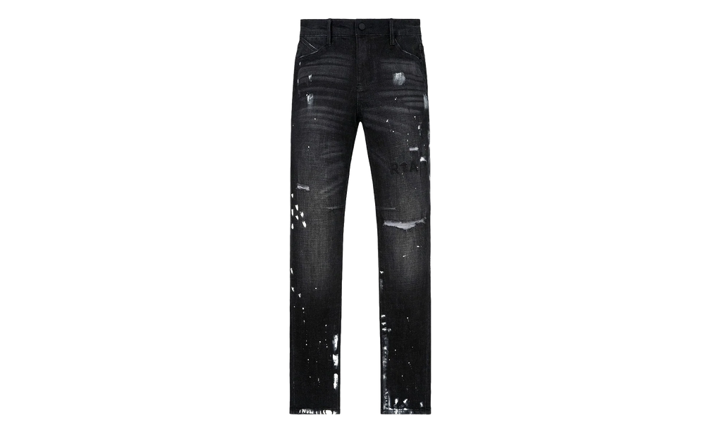 Clayton Distressed Paint Splatter Ripped Jeans "Black" MF24D623 B1182CHSPL