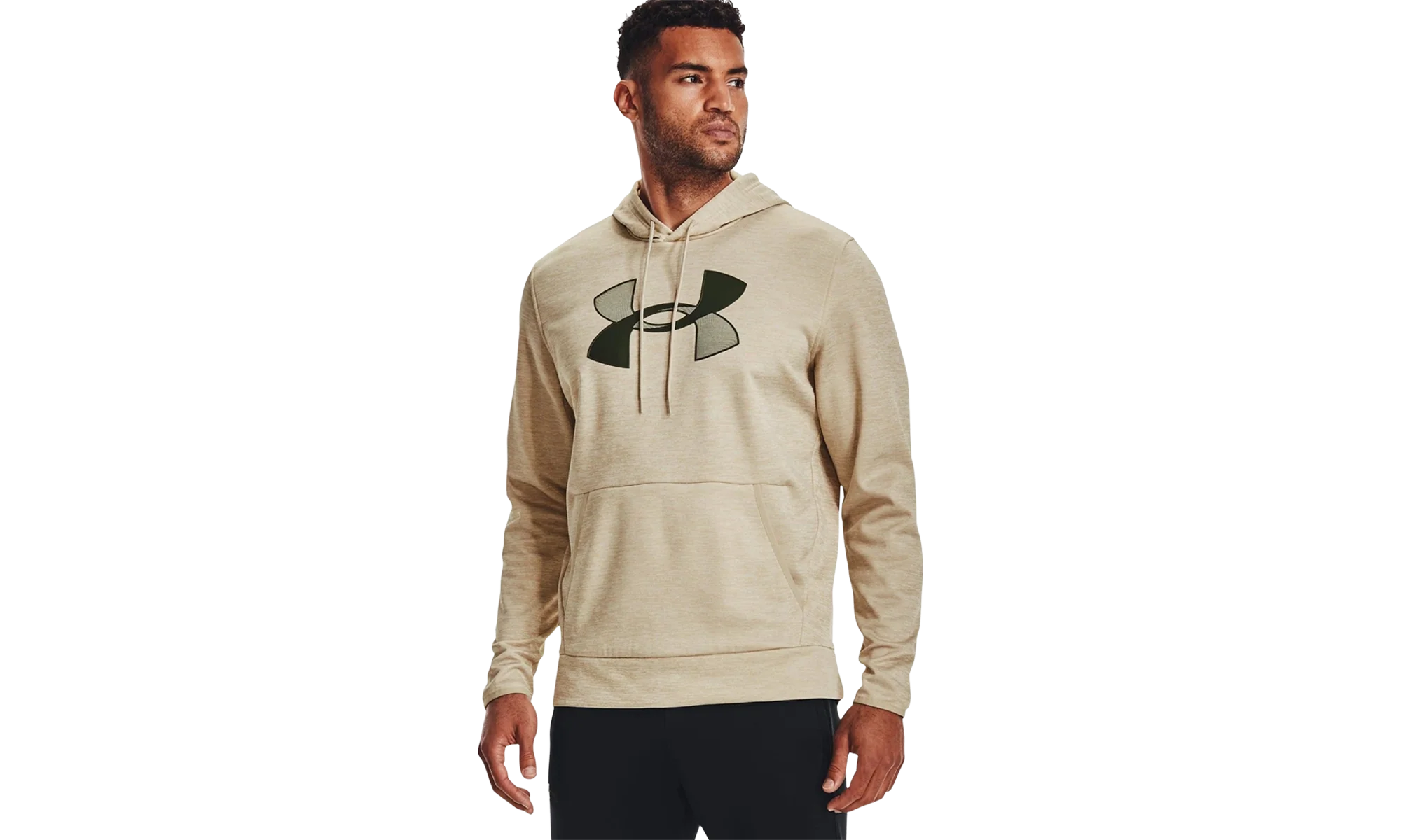 Armour Fleece Big Logo Hoodie "Khaki Base / Baroque Green" 1357085 289