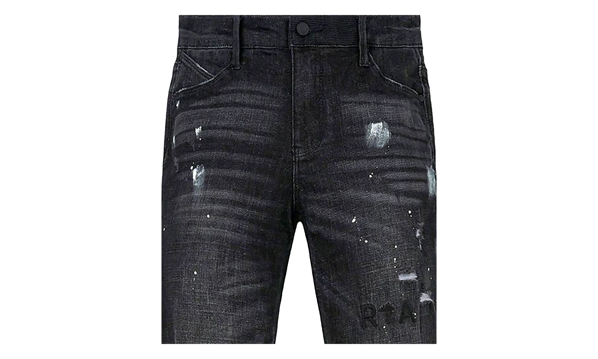 Clayton Distressed Paint Splatter Ripped Jeans "Black" MF24D623 B1182CHSPL