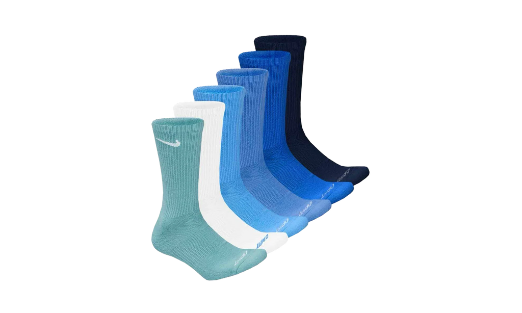 Everyday Plus Cushioned Training Crew Socks "Blues - (6 Pairs)" SX6897 937