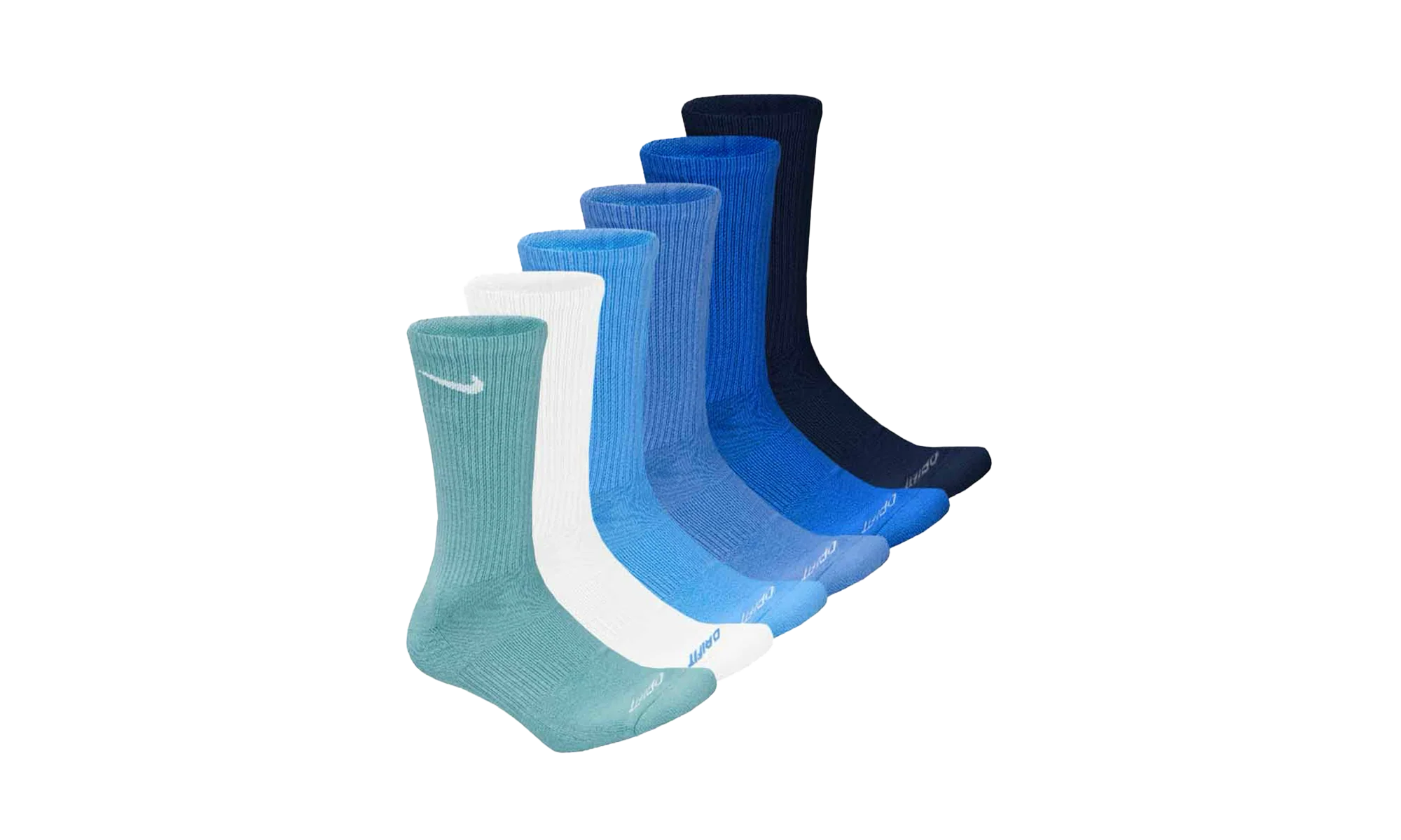Everyday Plus Cushioned Training Crew Socks "Blues - (6 Pairs)" SX6897 937