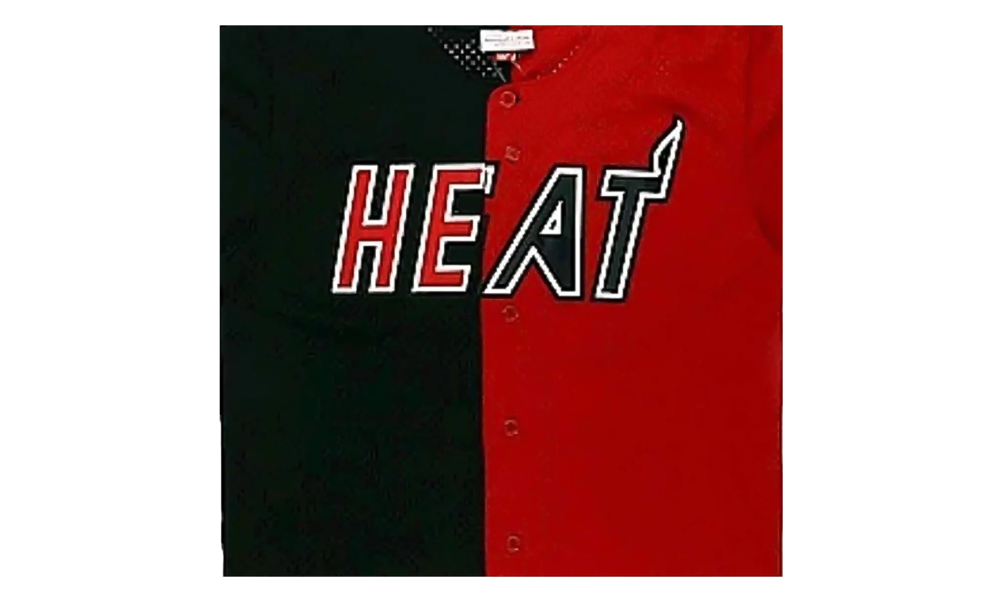 NBA Split Color Mesh Button Front Shirt "Miami Heat - Black" BA88XN MHE K HF1