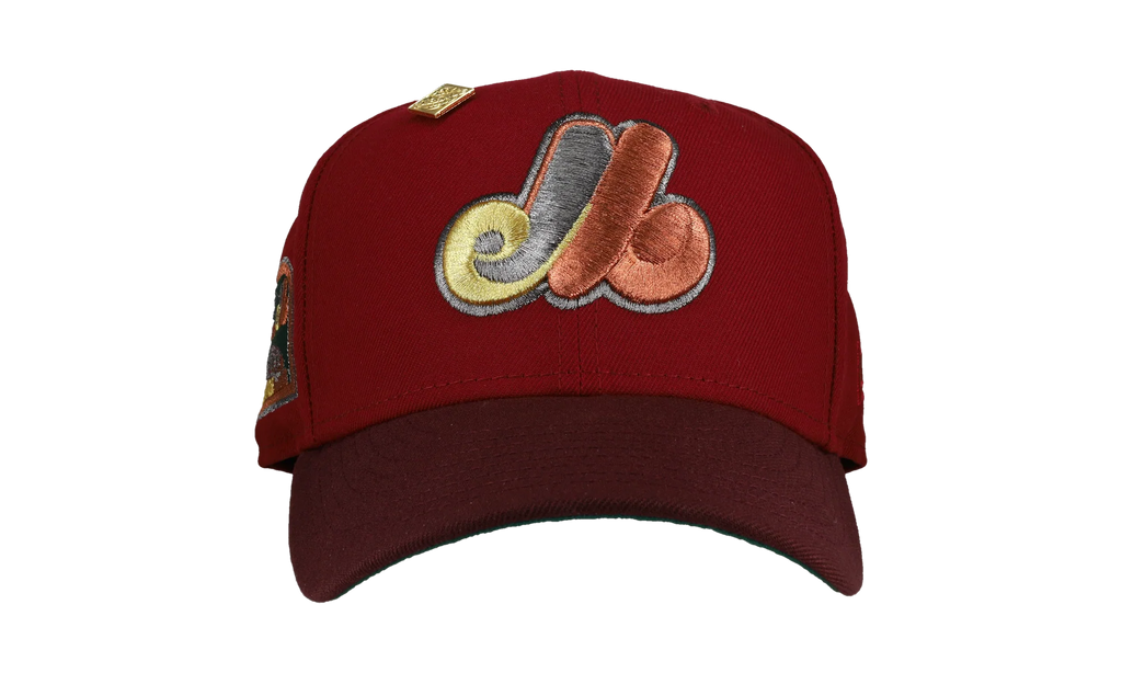 59FIFTY Montreal Expos Olympic Stadium Fitted Hat "Two-Tone Maroon" NE171