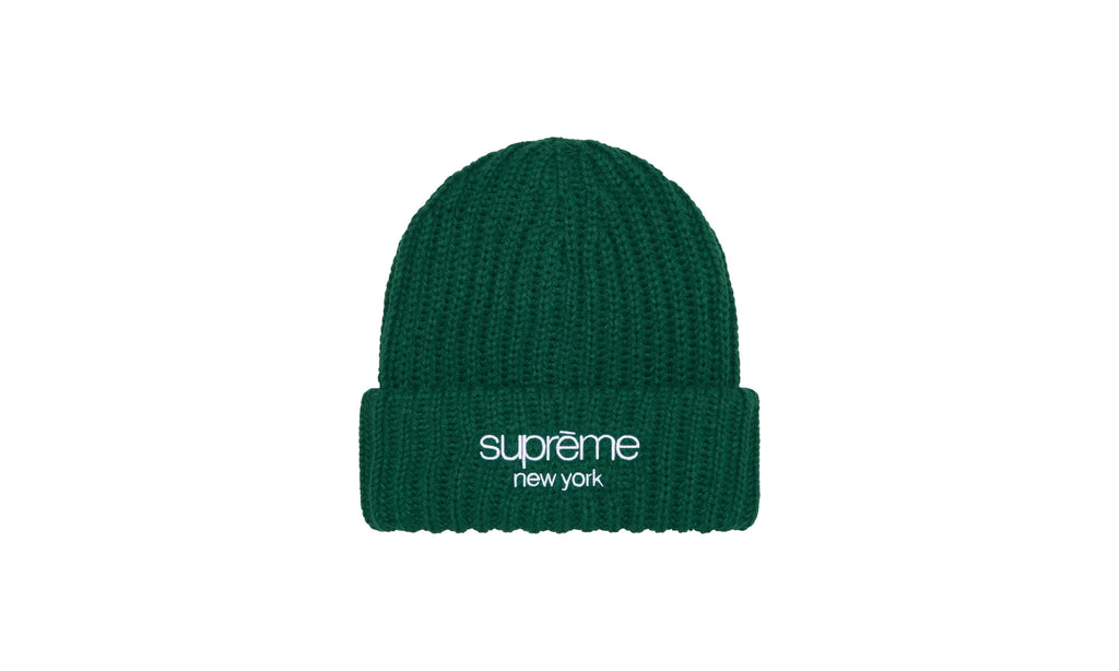 Classic Logo Chunky Ribbed Beanie "FW24 - Dark Green" SU845