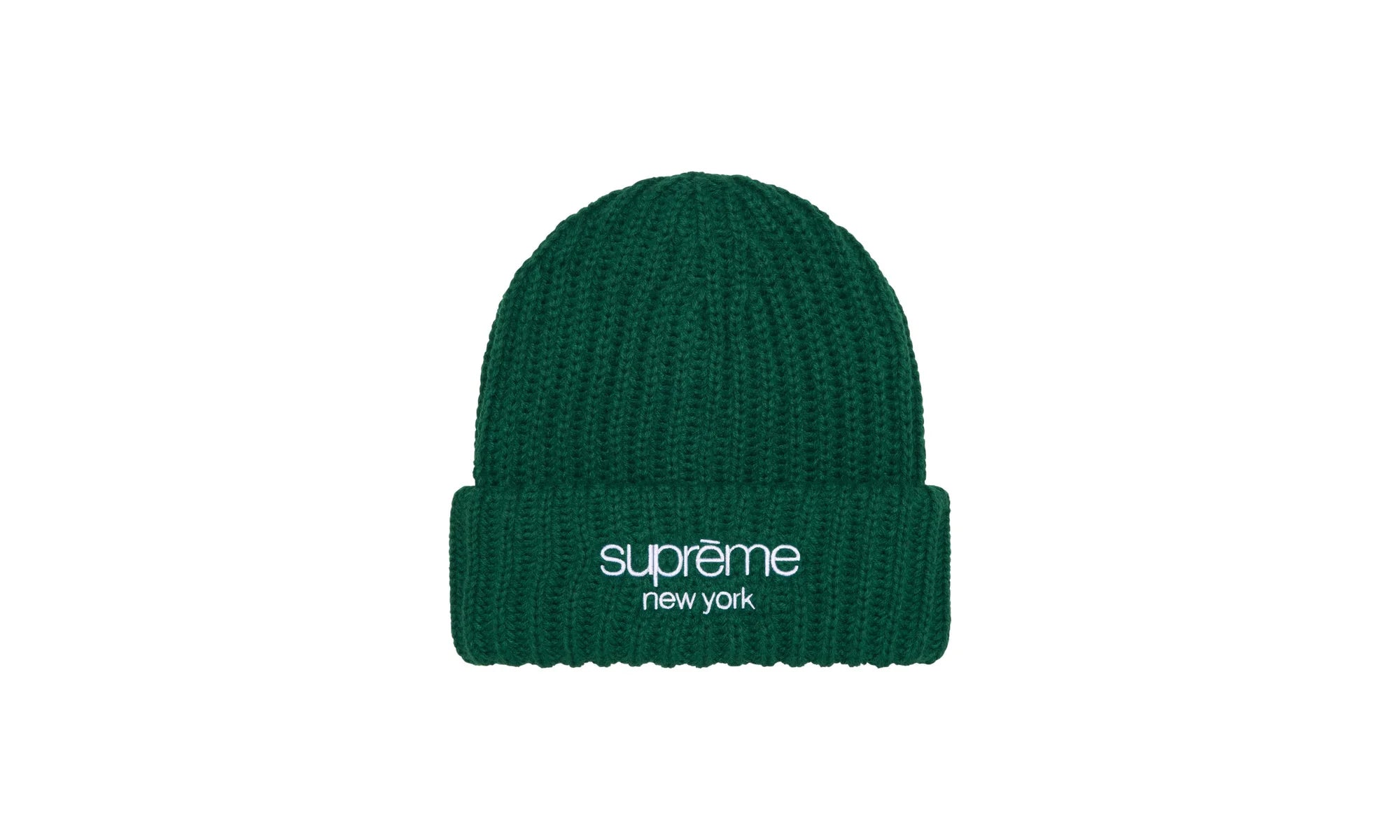 Classic Logo Chunky Ribbed Beanie "FW24 - Dark Green" SU845