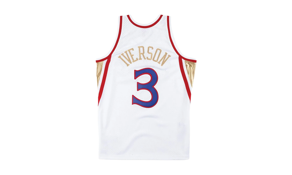 NBA Chinese New Year Allen Iverson Swingman Jersey "1996 Philadelphia 76ers - White" SMJYNG18403 P76WHIT96AIV