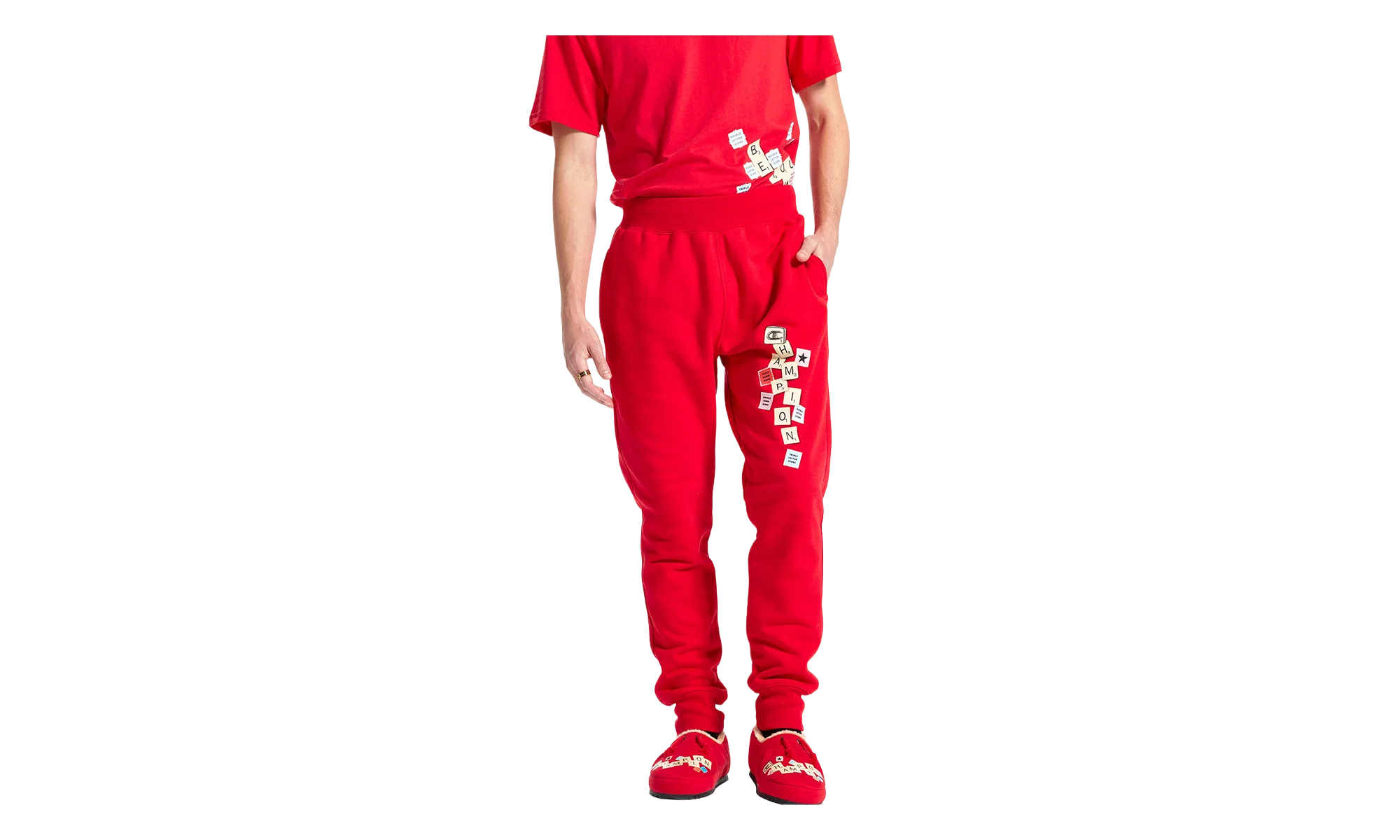 Scrabble Reverse Weave Jogger Pants "Scarlet" P3700 590723040