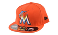 59FIFTY Miami Marlins Fitted Hat "Orange" 70360936