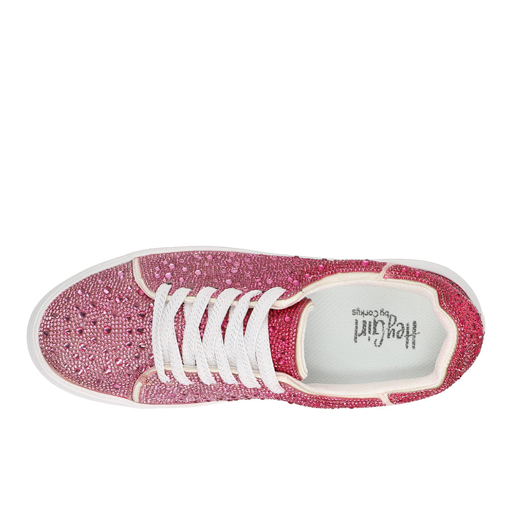 Bedazzle Rhinestone Lace Up Platform Sneakers
