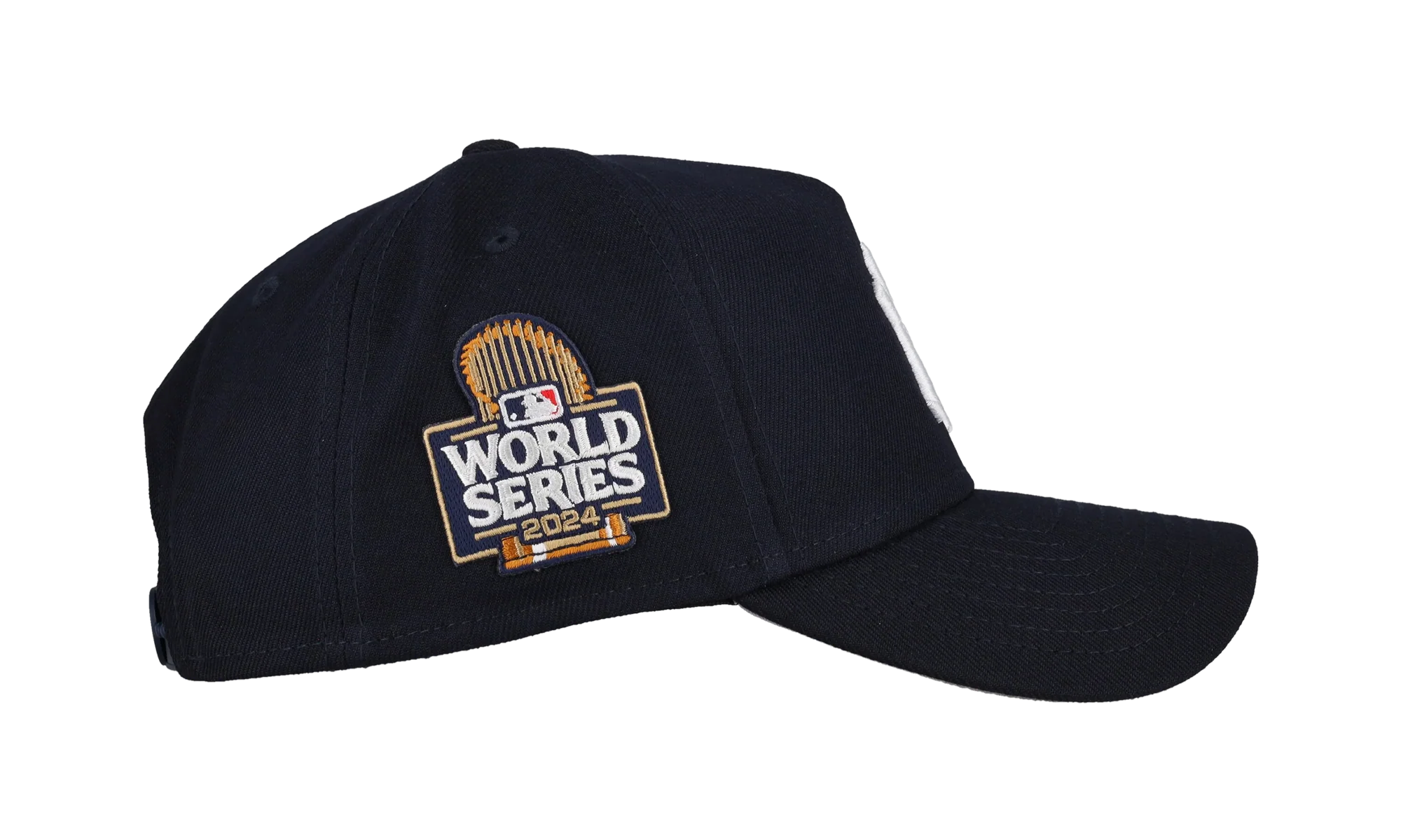 9FORTY New York Yankees 2024 World Series A Frame Snapback Hat "Black (Grey Brim)" NE481