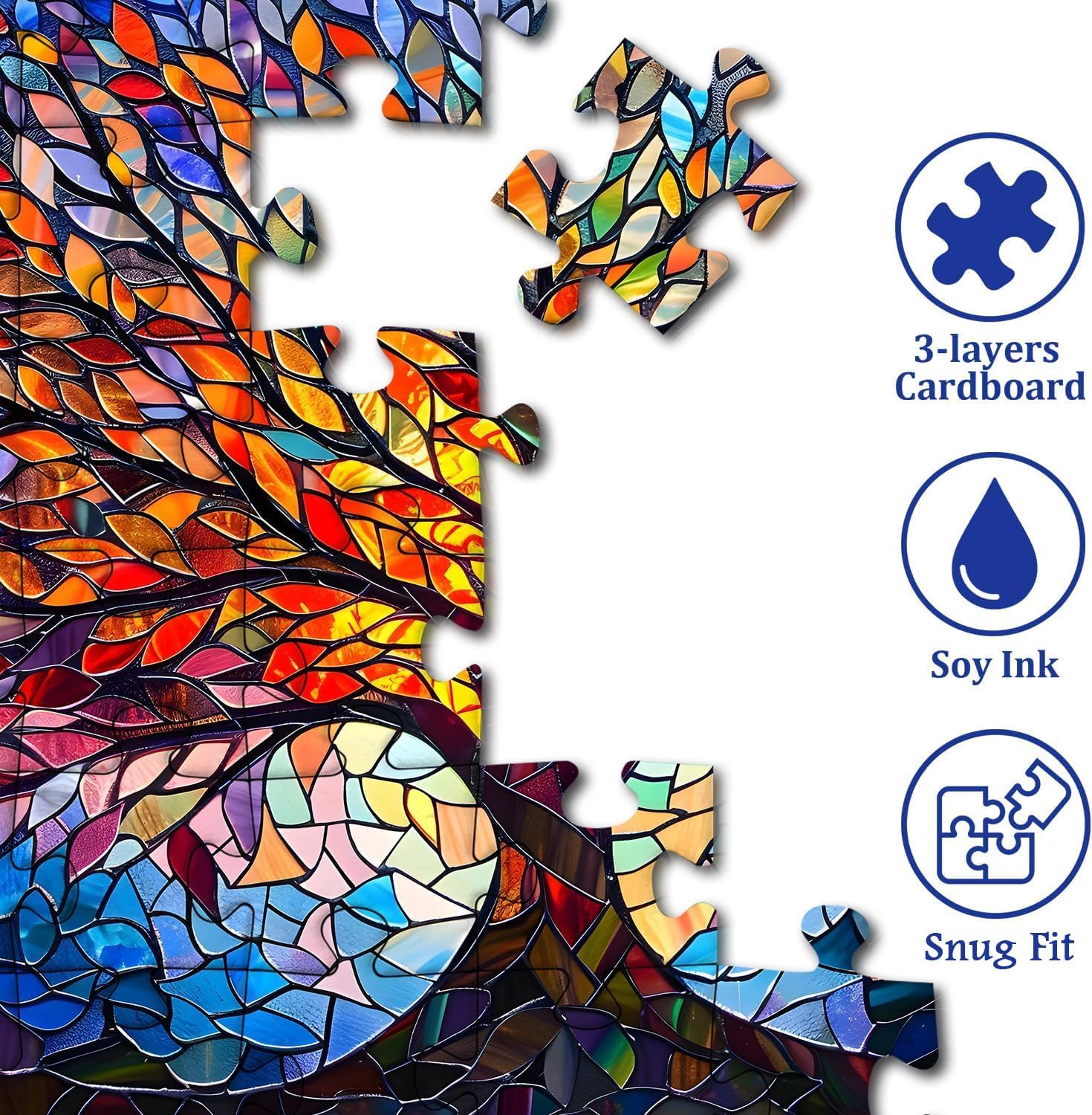 Stained Glass Puzzle Tree of Life Puzzles for Adults 1000 Pieces