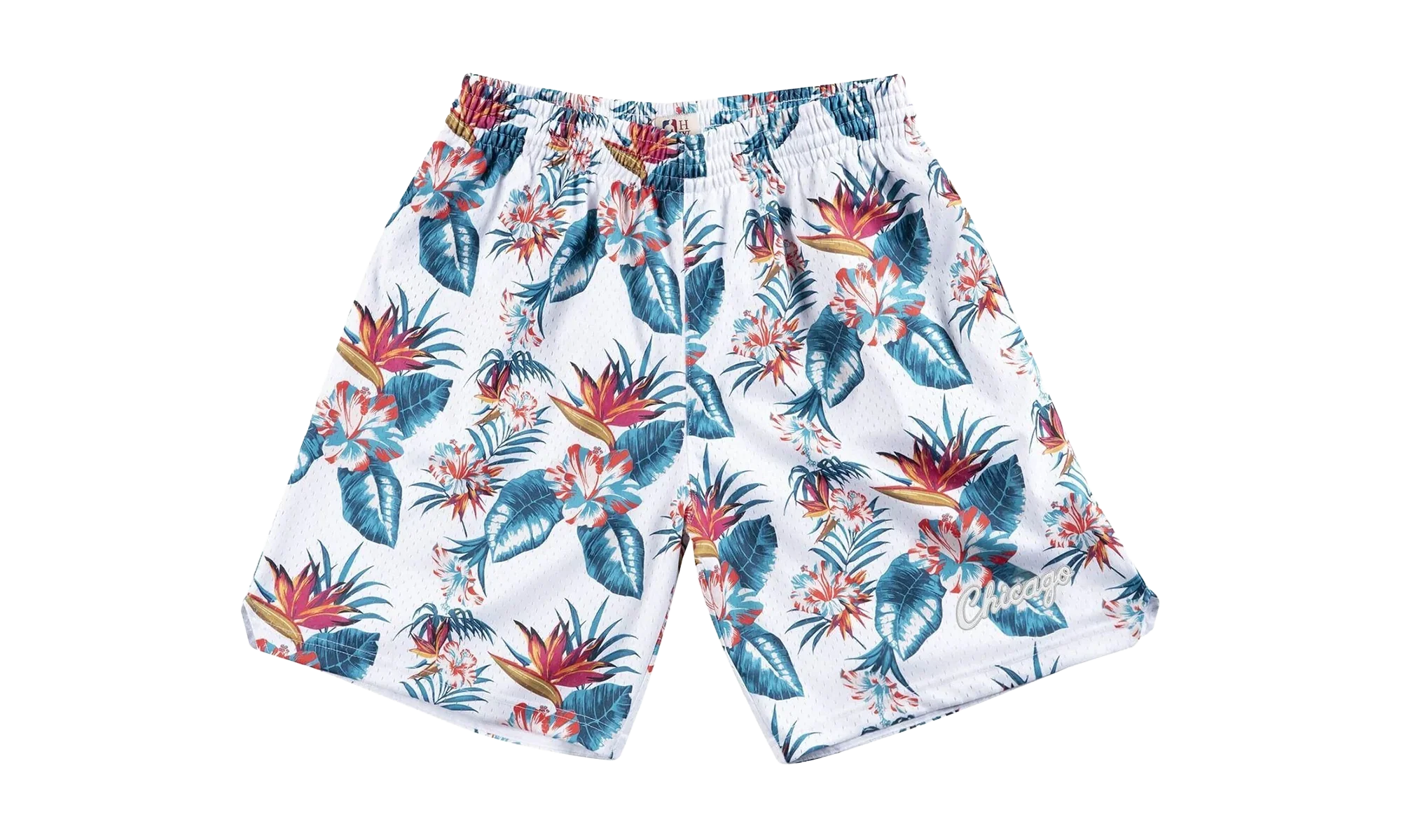 NBA Floral Mesh Shorts "Chicago Bulls - White" SHORMG18023 CBUPTWH1