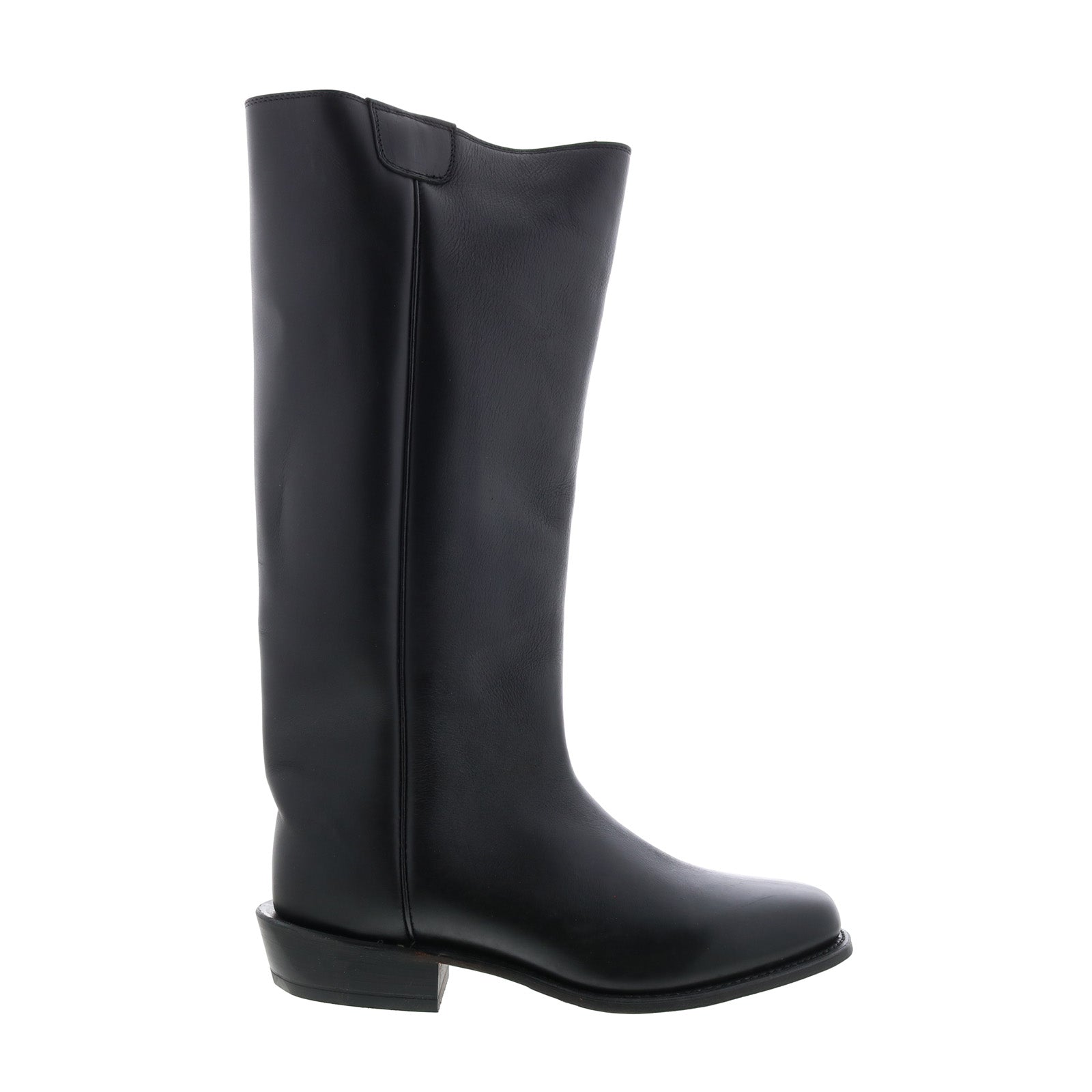 8220 Mens Black Wide Leather Slip On Cowboy Western Boots