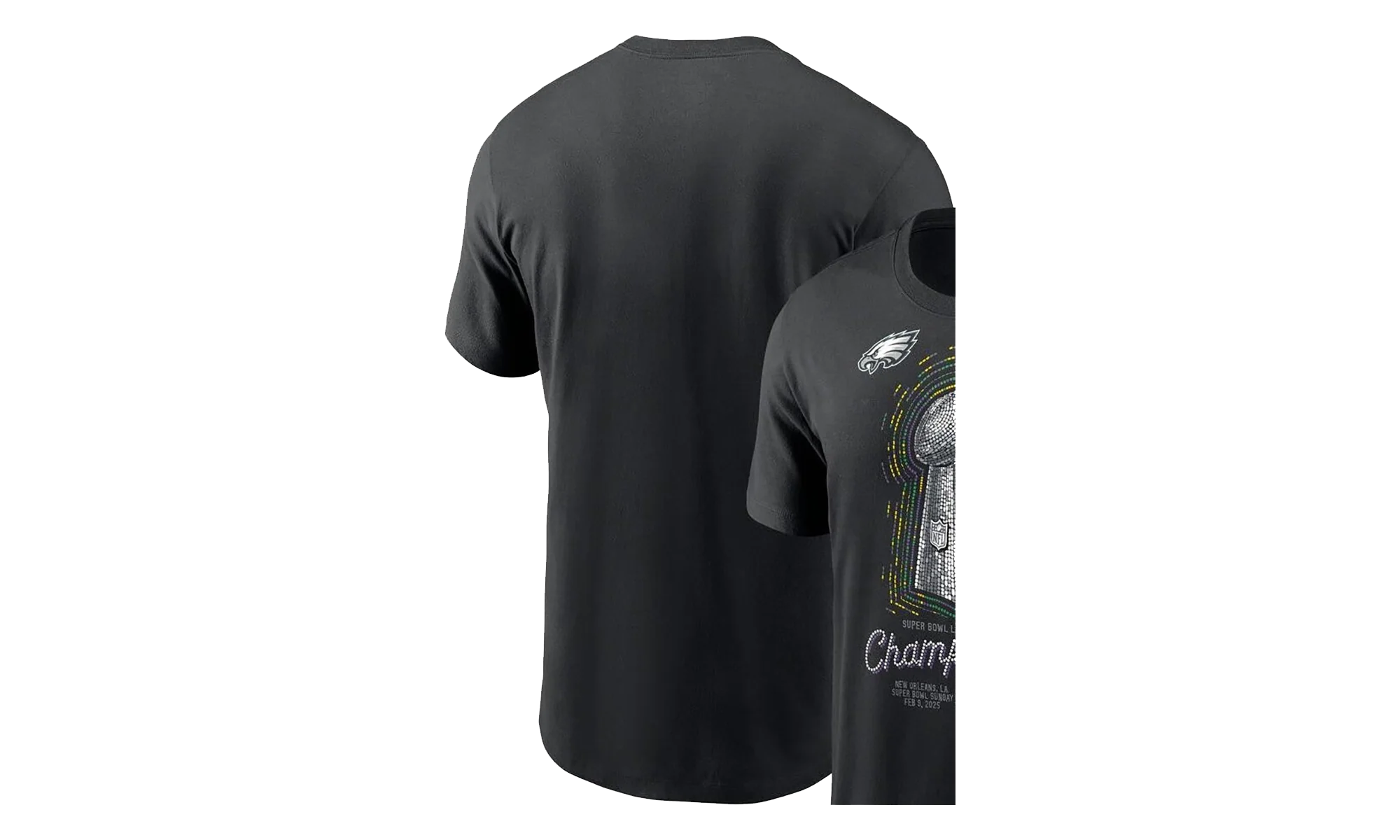 NFL Eagles Super Bowl Lix Champions T-Shirt "Lombardi Trophy - Black" 21466828