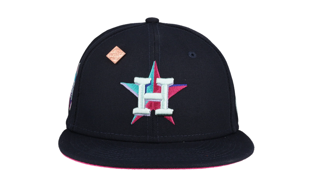 59FIFTY Houston Astros 2017 World Series Polar Lights Fitted Hat "Navy / Pink" 123451290476