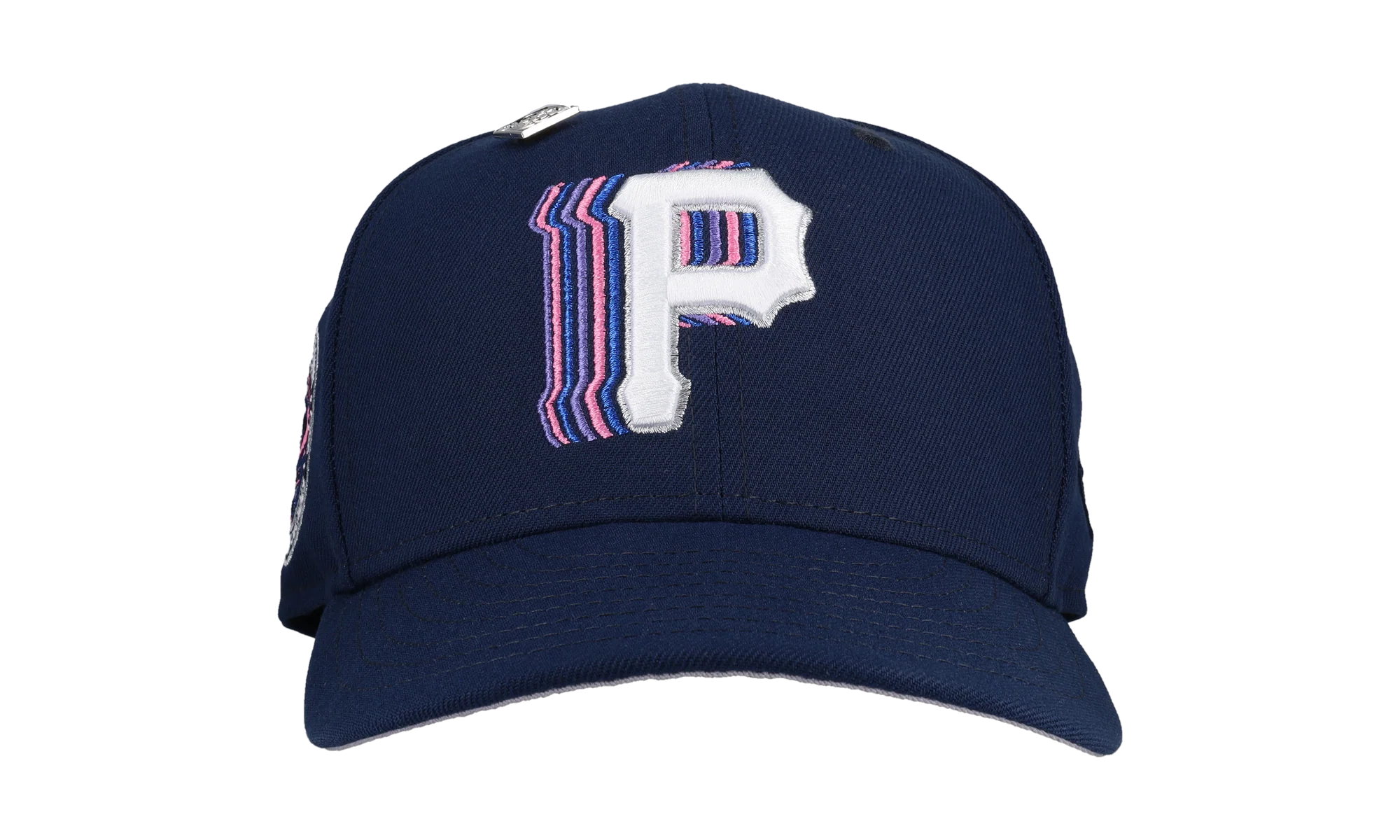 59FIFTY Pittsburgh Pirates Trippy Three Golden Decades Fitted Hat "Navy Metallic" NE356