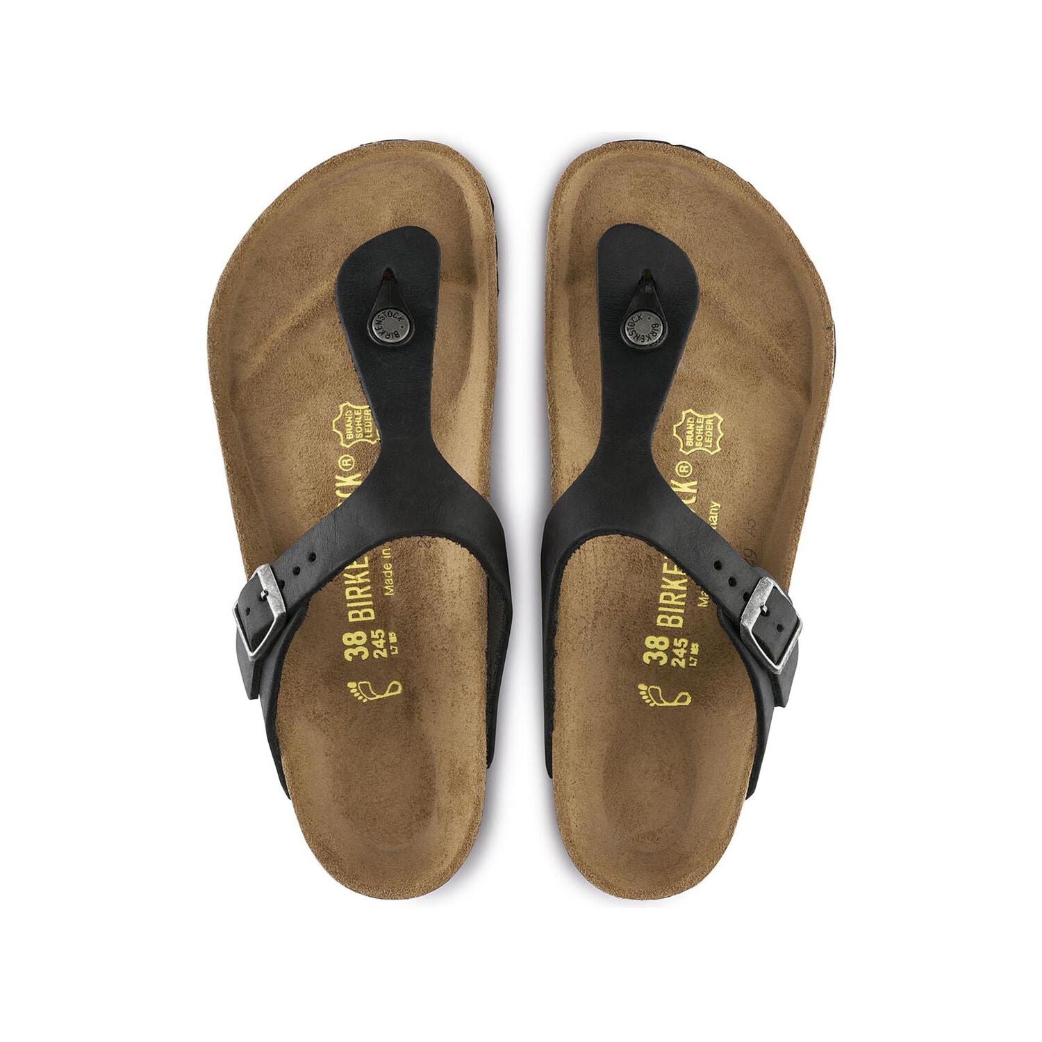 Gizeh Oiled Leather Sandal in Black
