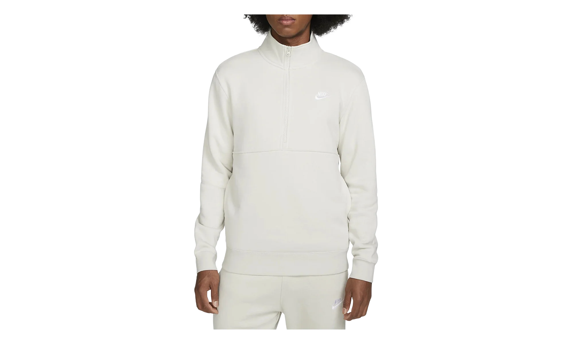 Sportswear Club Brushed-back 1/2 Zip Pullover "Light Bone / White" DD4732 073