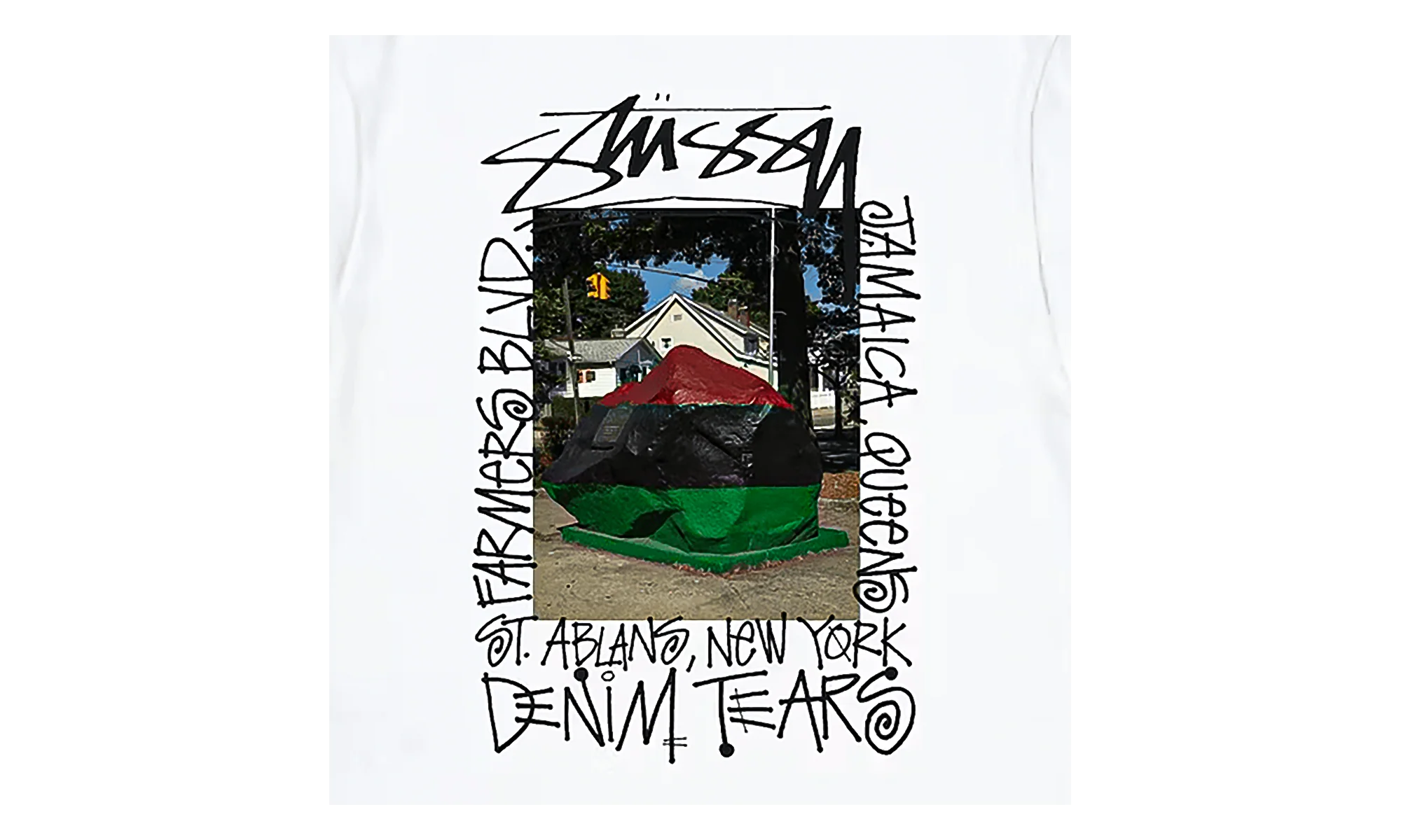 Stussy Farmers Blvd Short Sleeve Tee Shirt "White" DT309