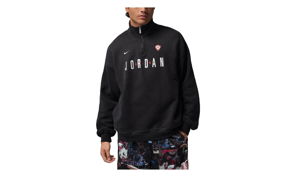 Air Jordan Flight Graphic Fleece Quarter Zip "Black / Sail" IF1816 010