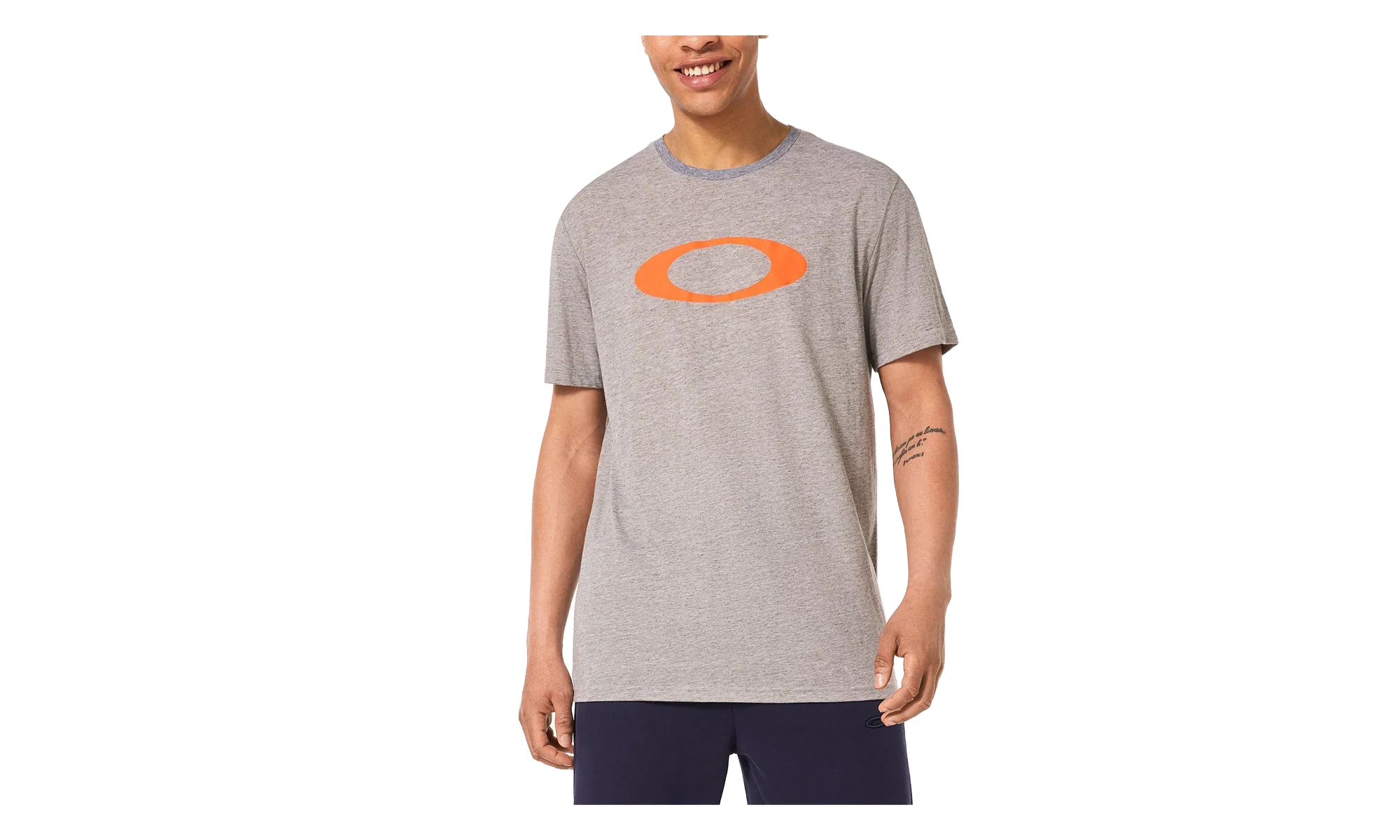 O-Bold Ellipse T-Shirt "New Granite / Neon Orange" 457132 9V5