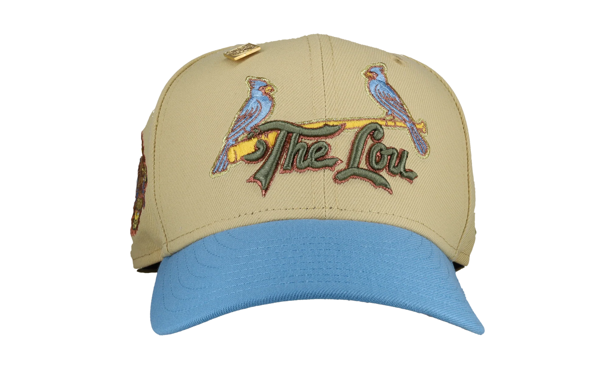 59FIFTY St Louis Cardinals 125th Anniversary Fitted Hat "Vegas Gold / Blue Metallic" NE381