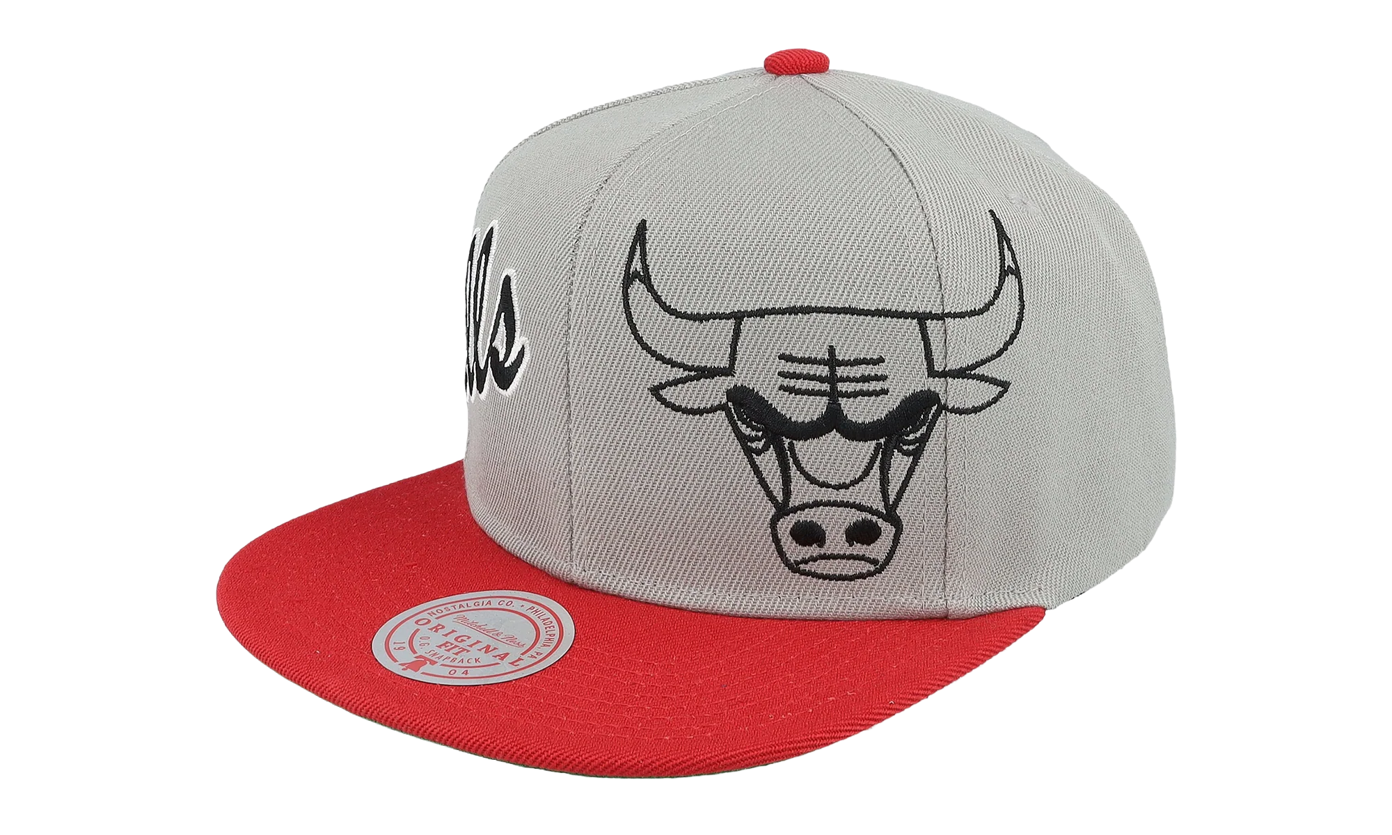 NBA Knock Out Panel Snapback Cap "Chicago Bulls - Grey" HS8513 CBUGREY