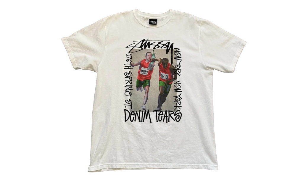 Stussy Pass The Baton Short Sleeve Tee Shirt "White" DT333