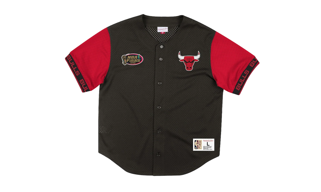 NBA Pure Shooter Mesh Button Front Shirt "Chicago Bulls - Black" MSBFAJ19017 CBUBLCK