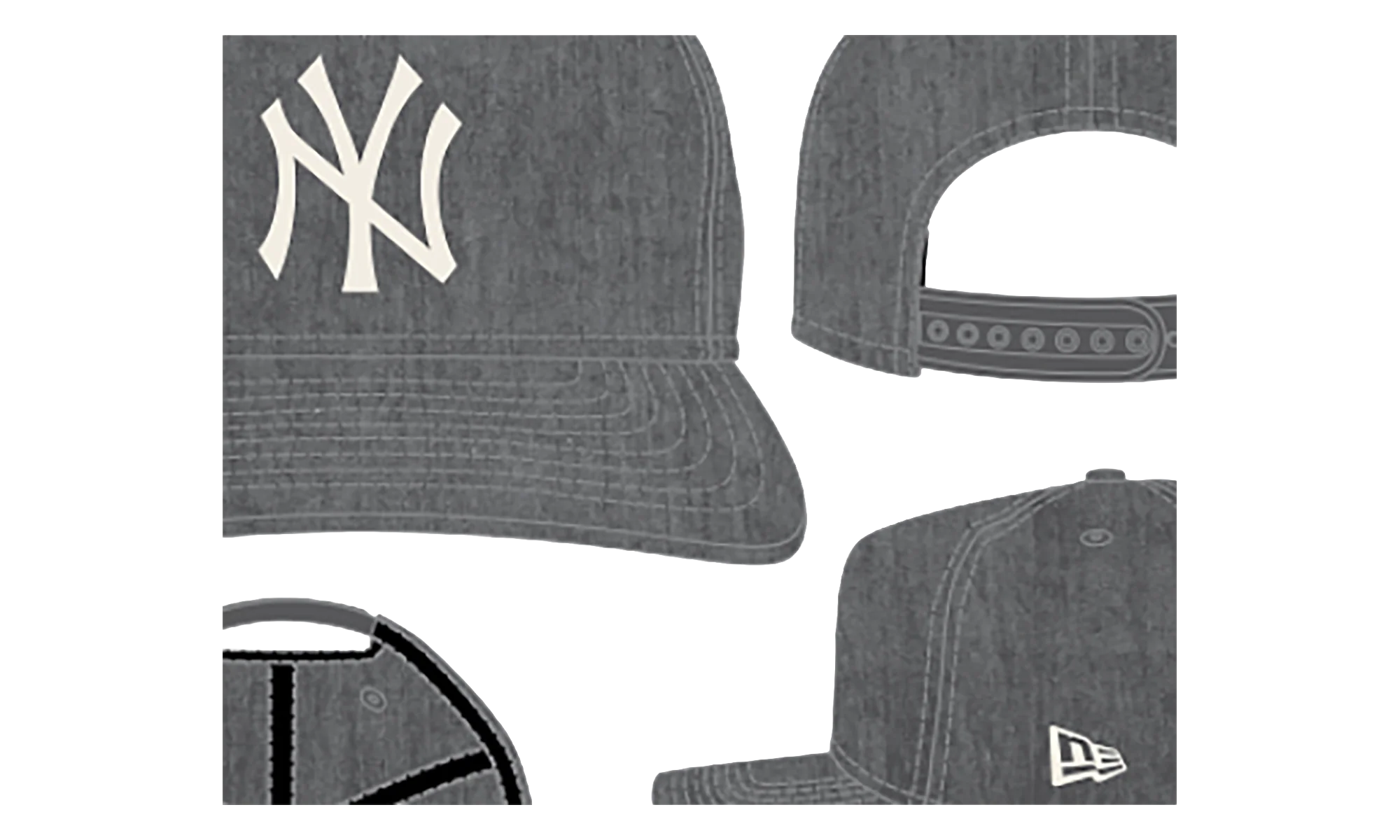 9TWENTY New York Yankees Snapback Hat "Graphite Nylon" NE285