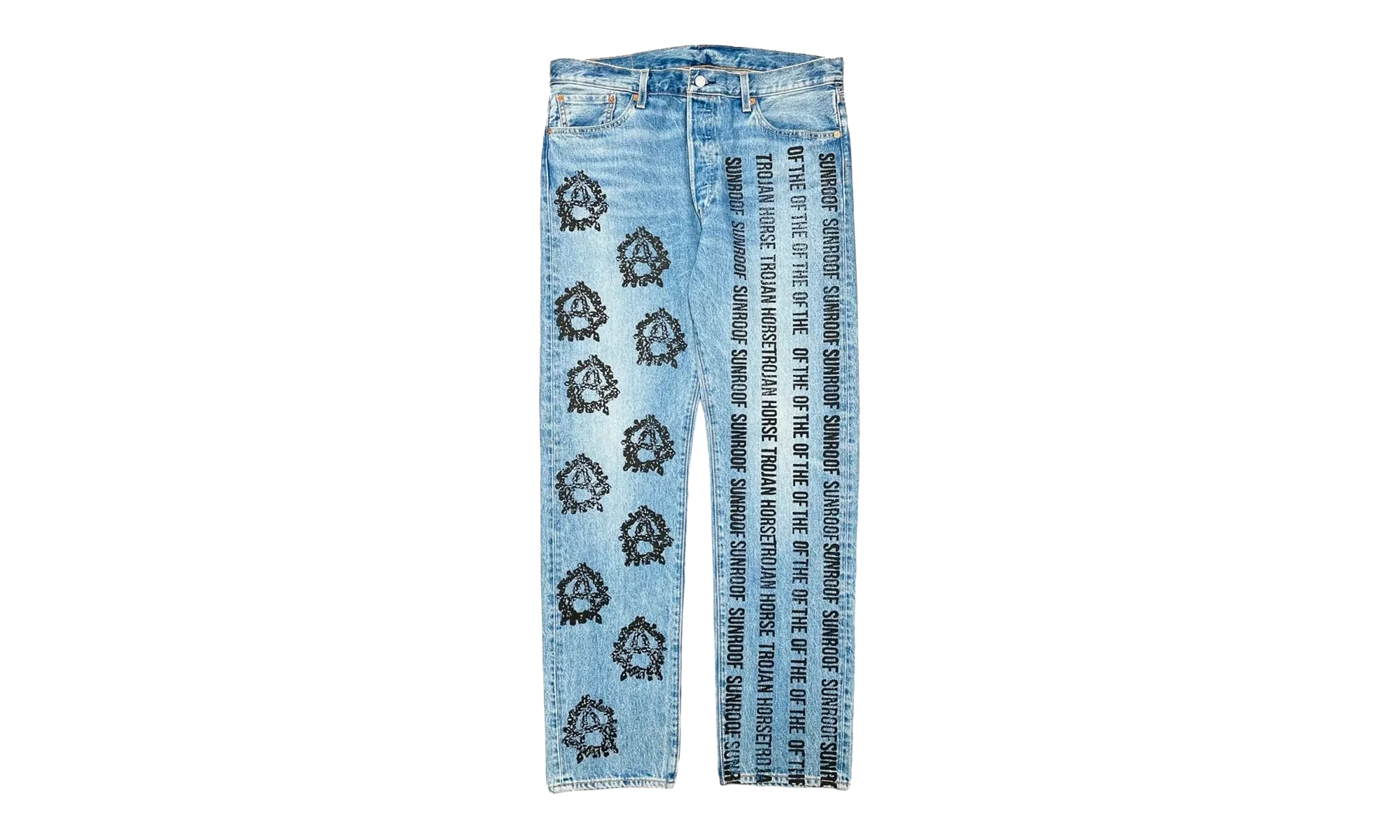Levi's 501 Virgil Abloh Logo Jeans "Sunroof Of The Horse - Indigo / Black" DT301