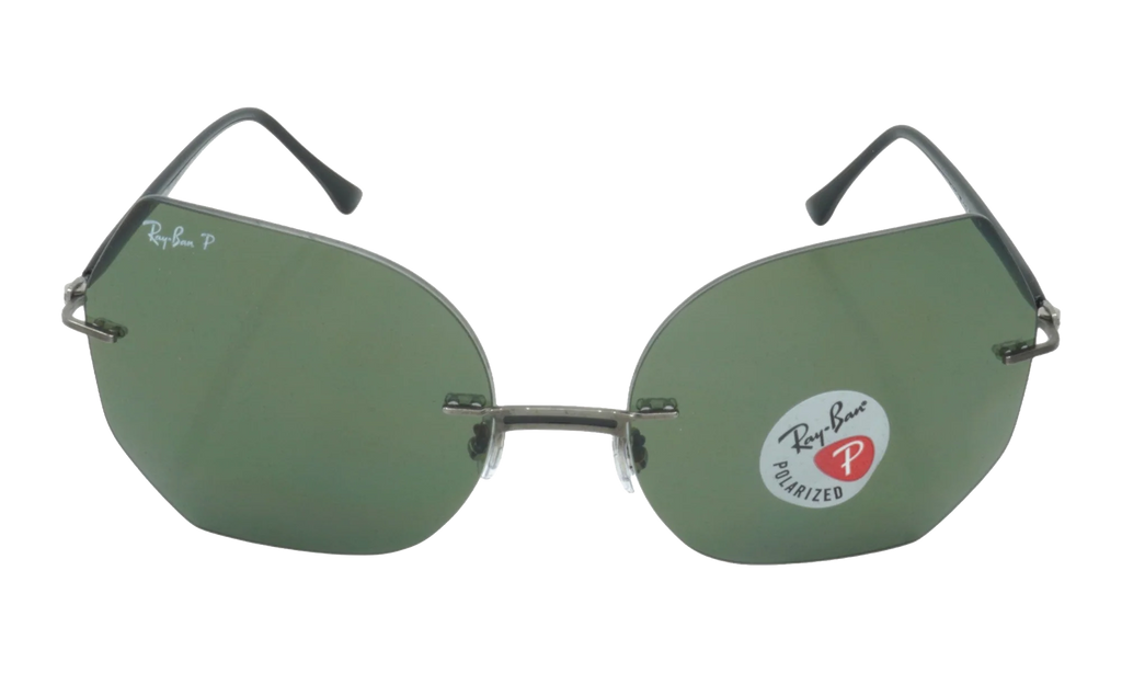 OVAL POLARIZED SUNGLASSES "BLACK ON GUN METAL" RB8065-004-9A_62