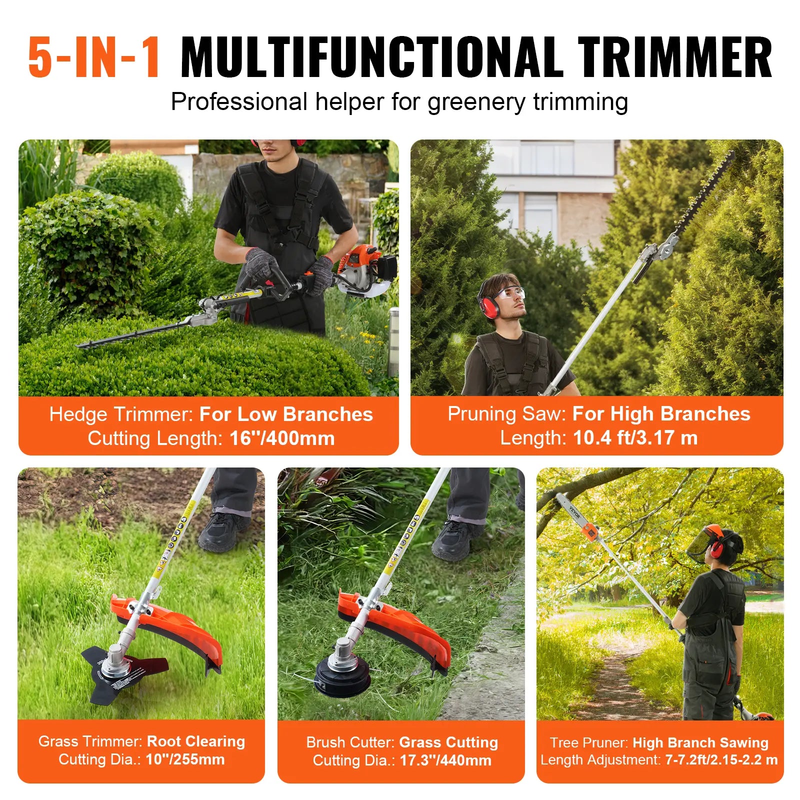 52CC 6-in-1 Gas Powered Yard Tool Set