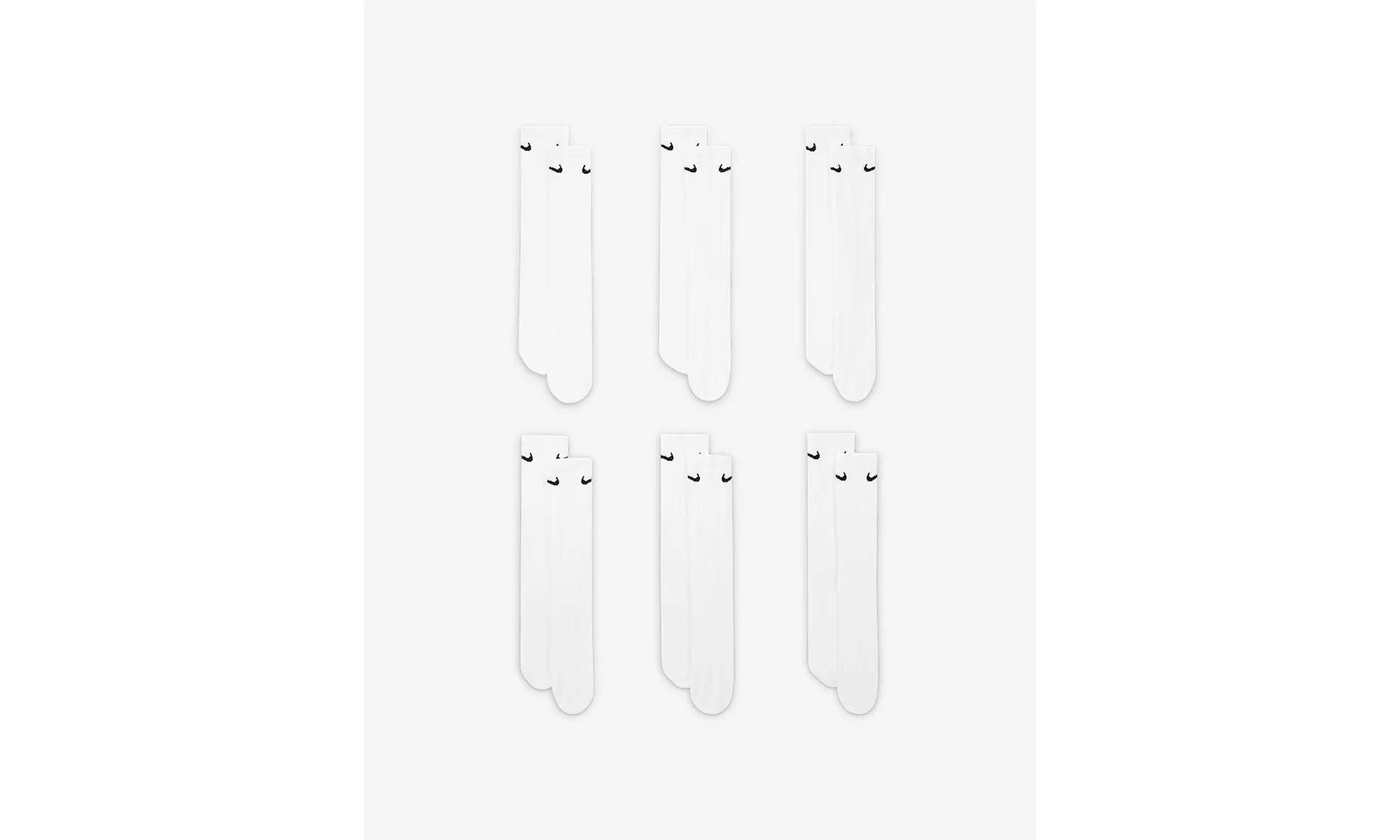 Everyday Cushioned Training Crew Socks (6 Pairs) "White / Black" SX7666 100
