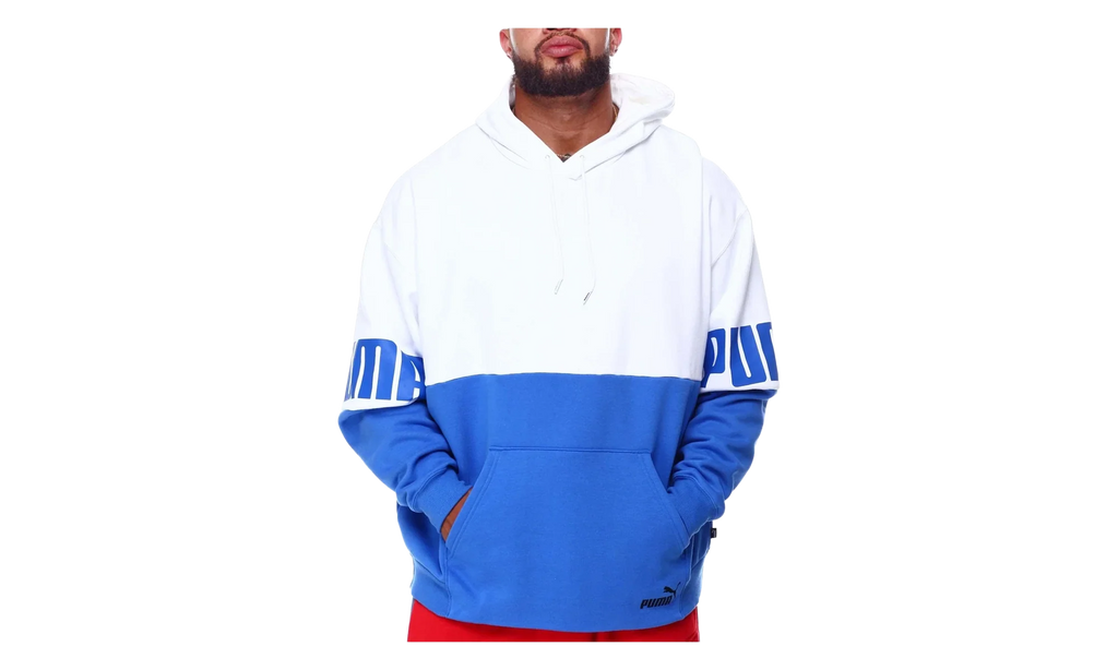 Power Colorblock Fleece Hoodie "Nebulas Blue / White" 846795 75