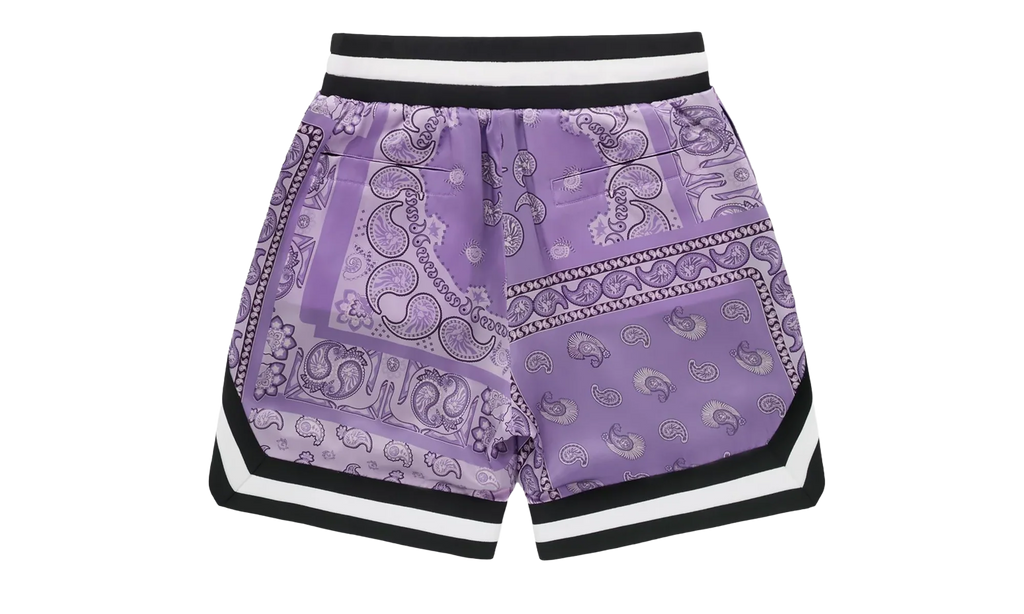Black Paisley Silk Shorts "Purple" BBKSPSP6305MI Purple