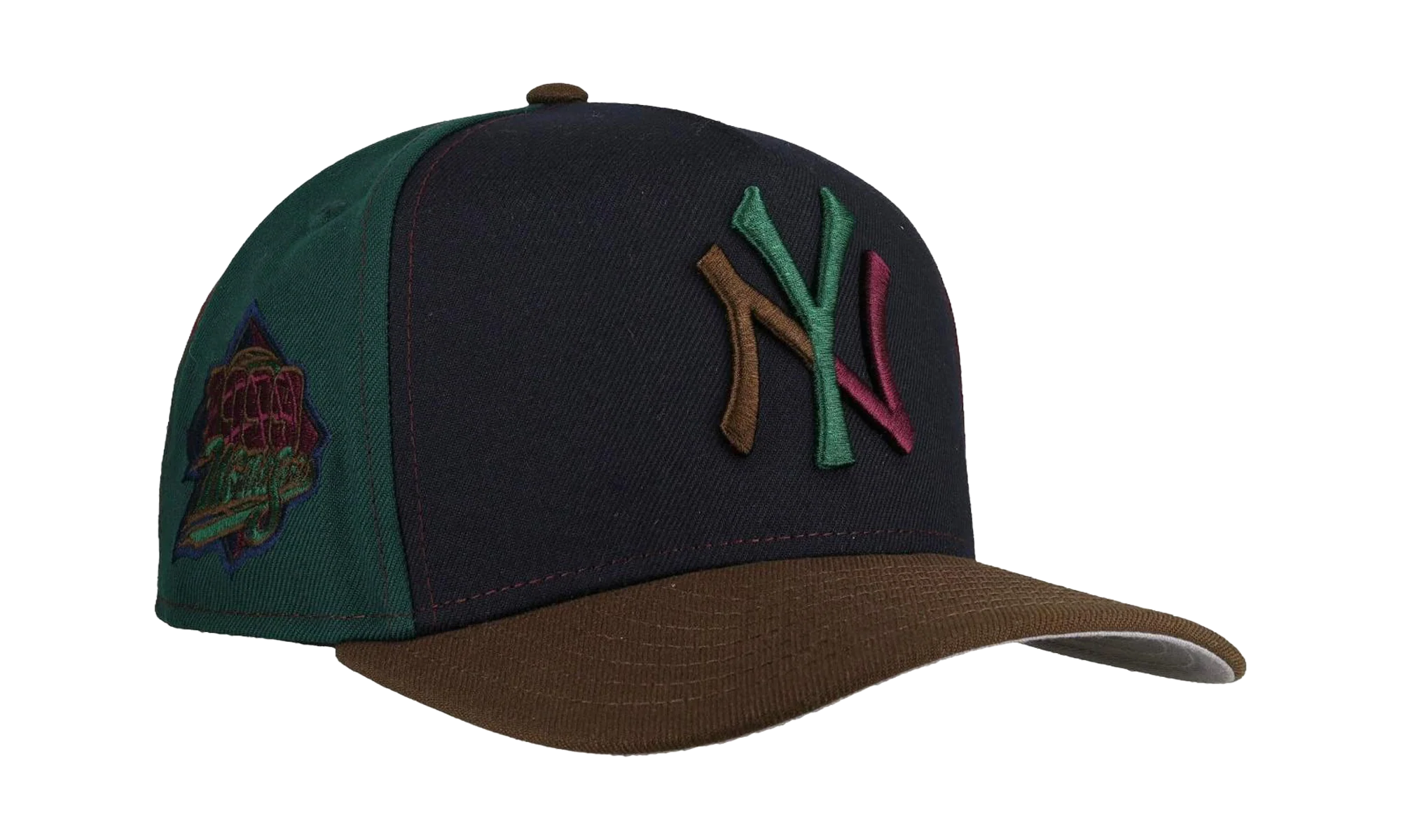 9FIFTY New York Yankees 1999 World Series Pinwheel A Frame Snapback Hat "Black / Green / Brown" NE262
