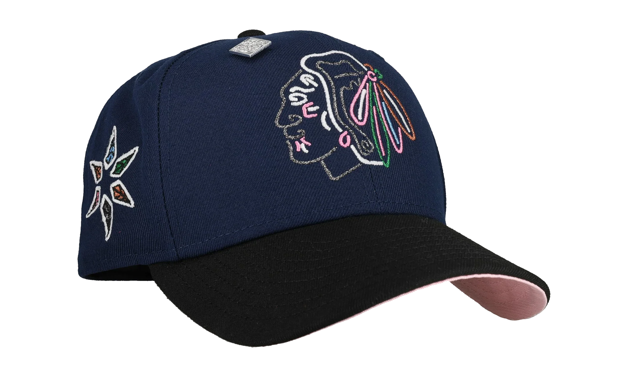 59FIFTY Chicago Black Hawks Fitted Hat "Navy / Black / Pink Brim" NE454