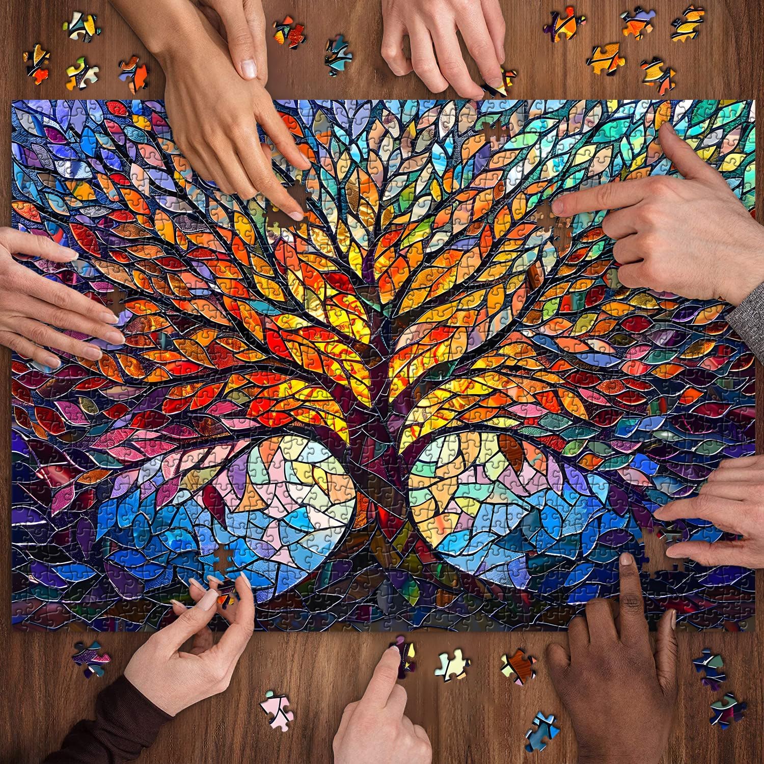 Stained Glass Puzzle Tree of Life Puzzles for Adults 1000 Pieces