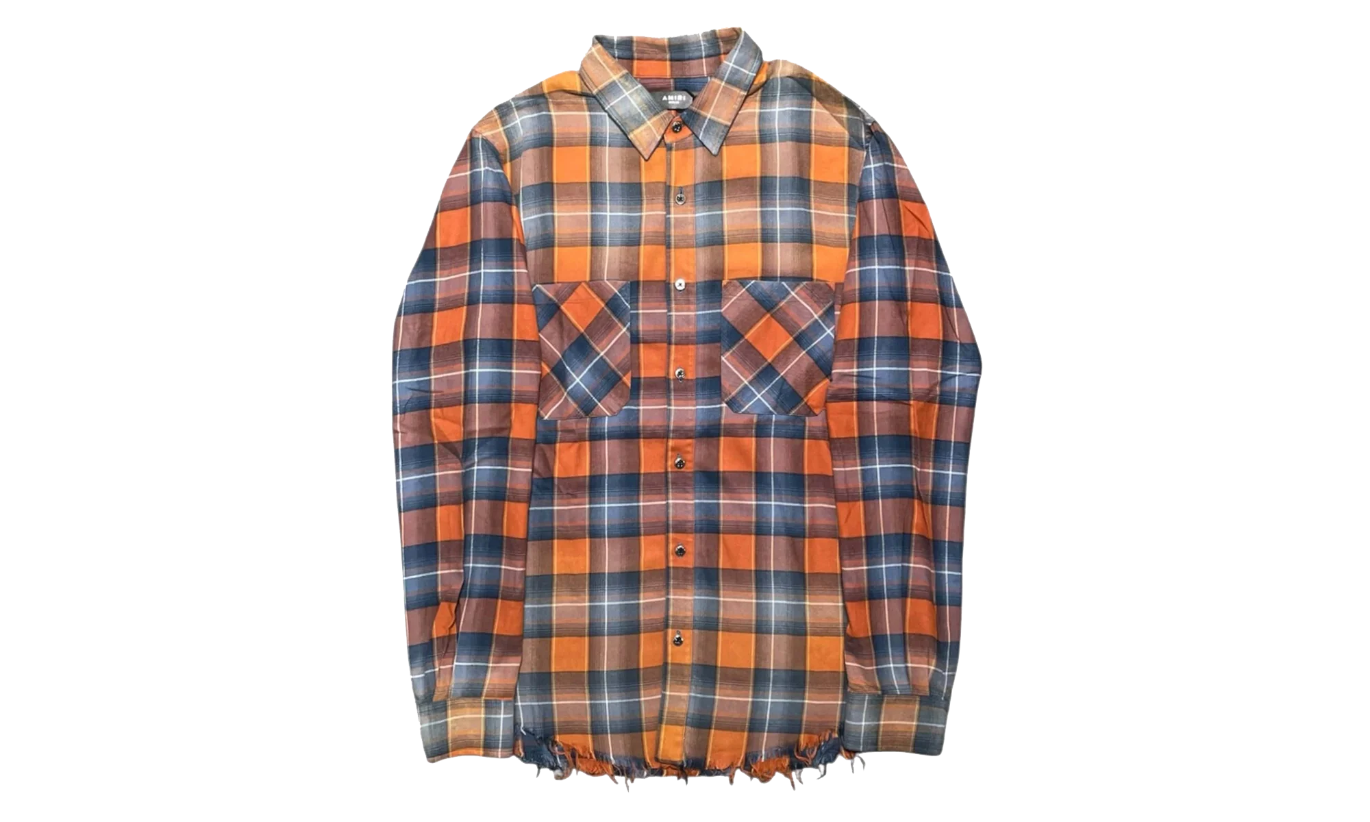 Faded Flannel Button Up Long Sleeve Shirt "Red Blue Plaid" MAFPFRB