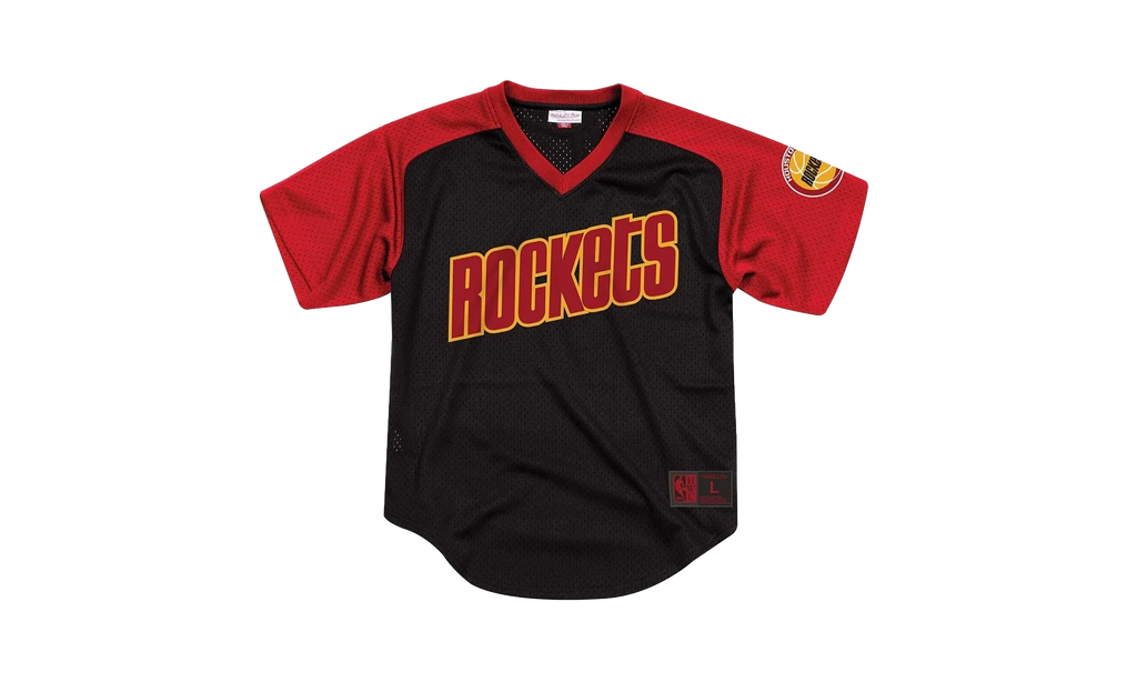 NBA Final Seconds Mesh V-Neck Shirt "Houston Rockets - Black" BA87OQ HRO K JXZ