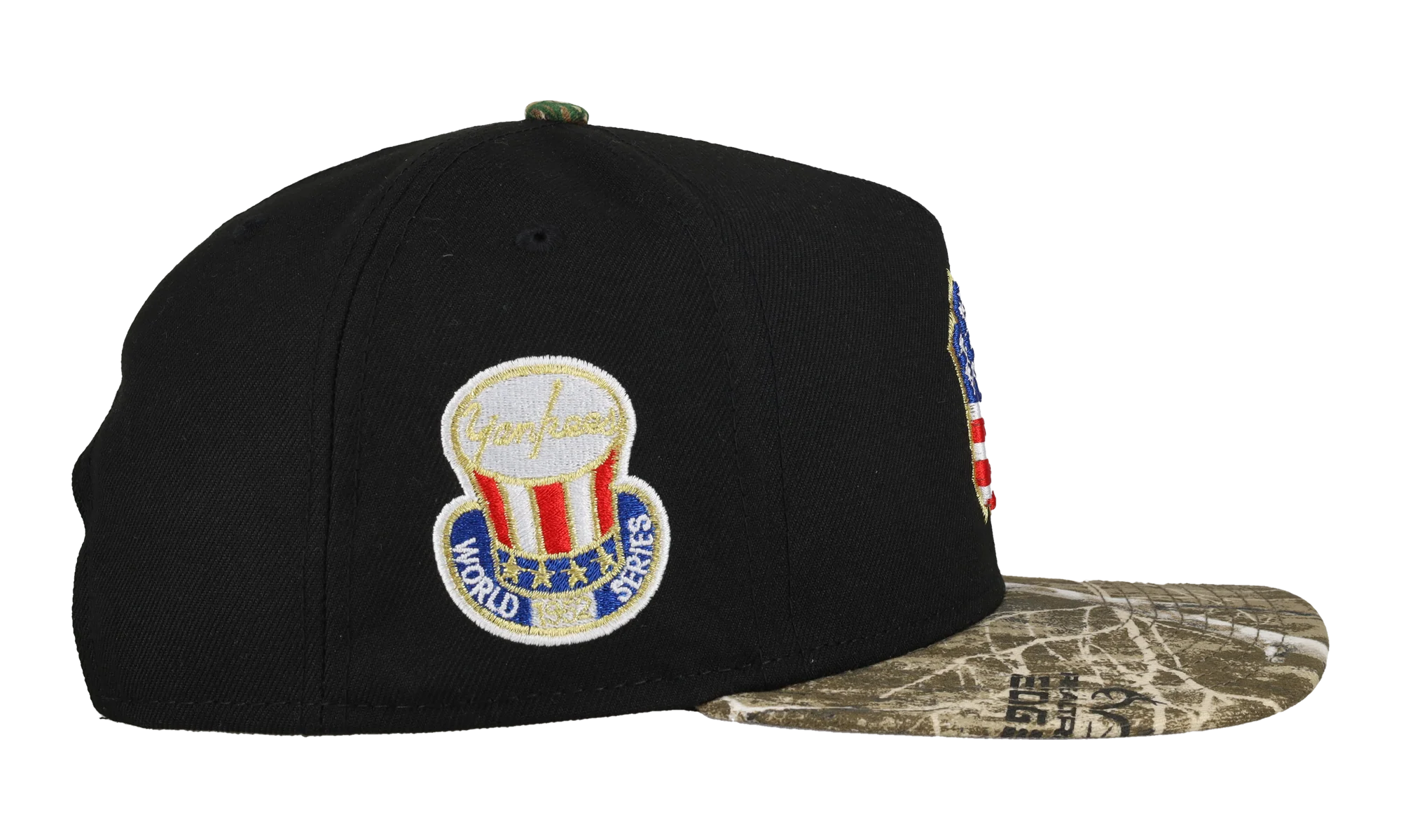 9FIFTY New York Yankees 1952 World Series USA A Frame Snapback Hat "Black / Real Tree Camo" NE231